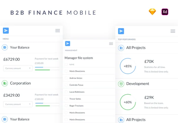 Mobile B2B Finance UI Kit