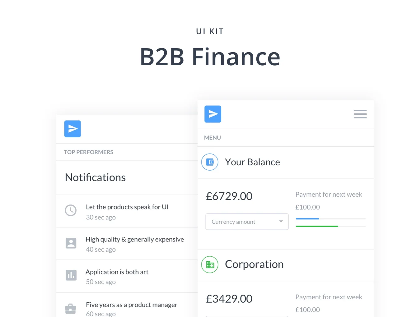 Mobile B2B Finance UI Kit