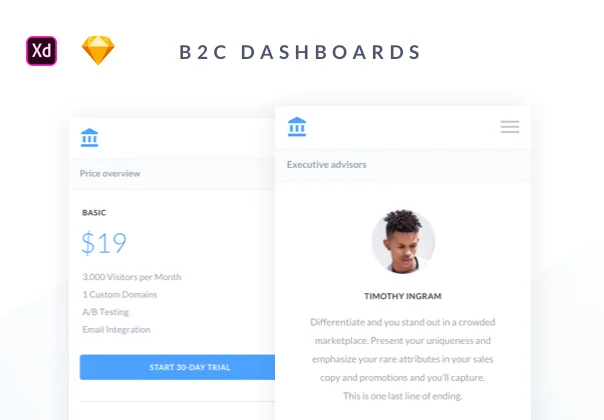 Mobile B2C Dashboards