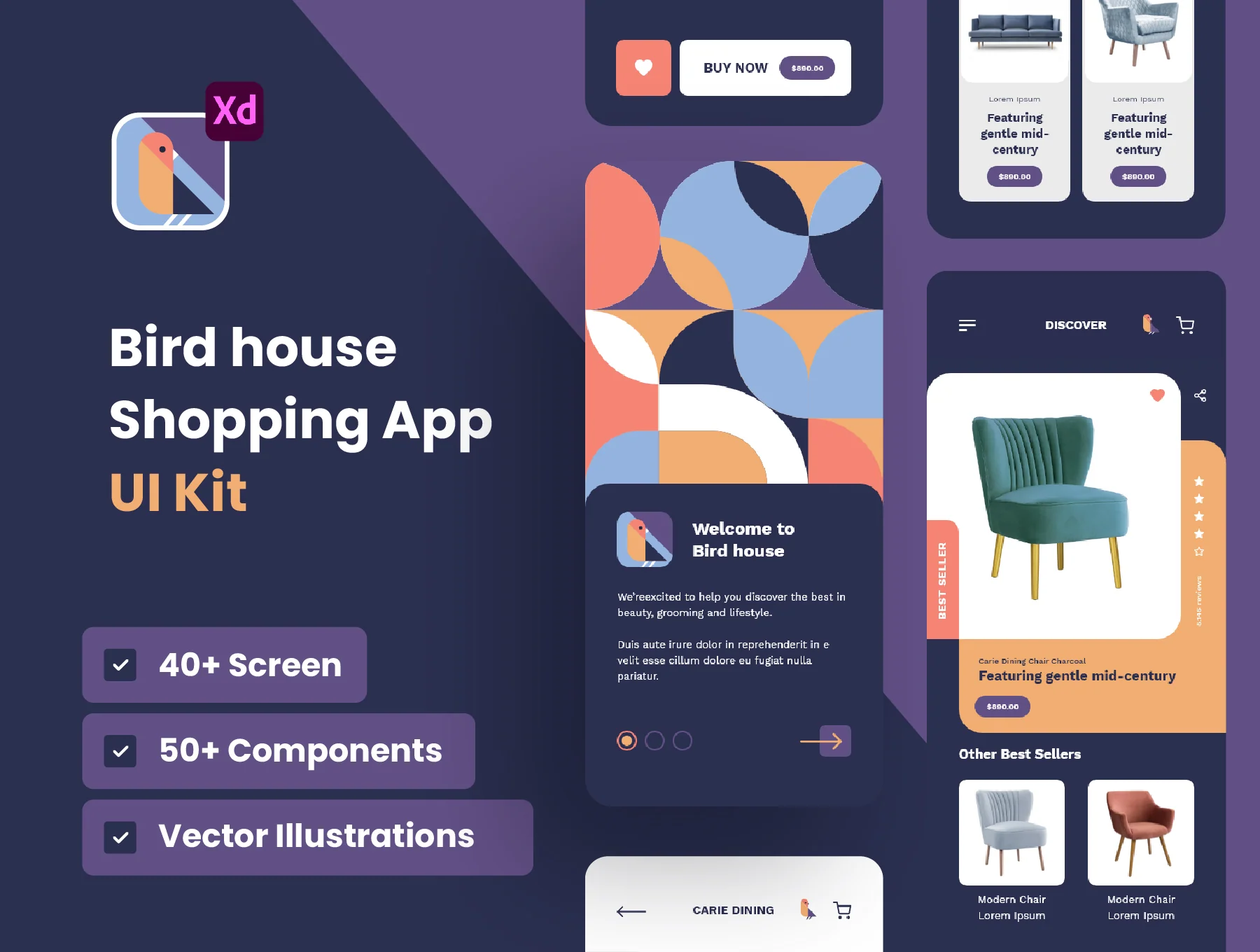 Mobile Shopping Application UI Kit - BirdHouse