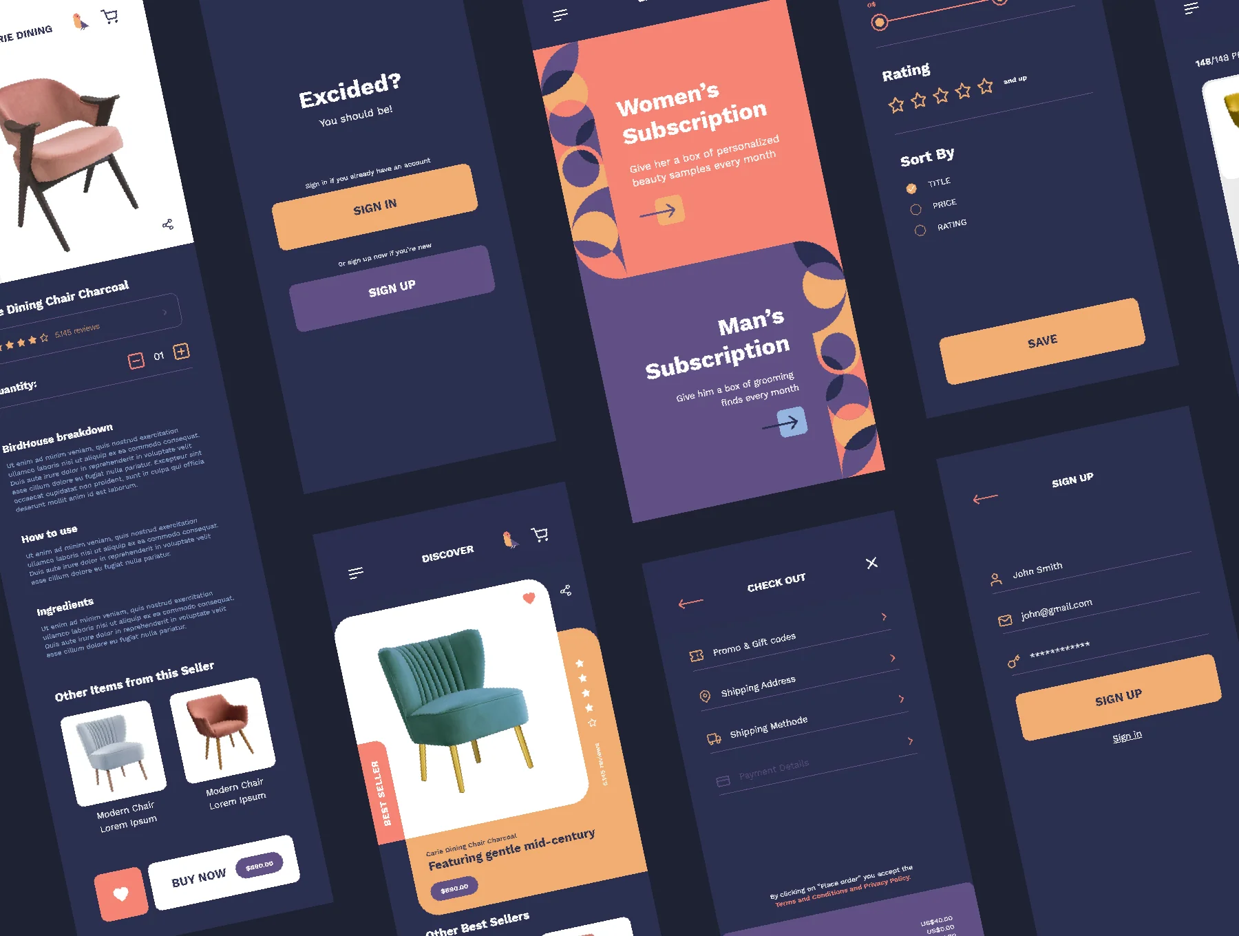 Mobile Shopping Application UI Kit - BirdHouse 5
