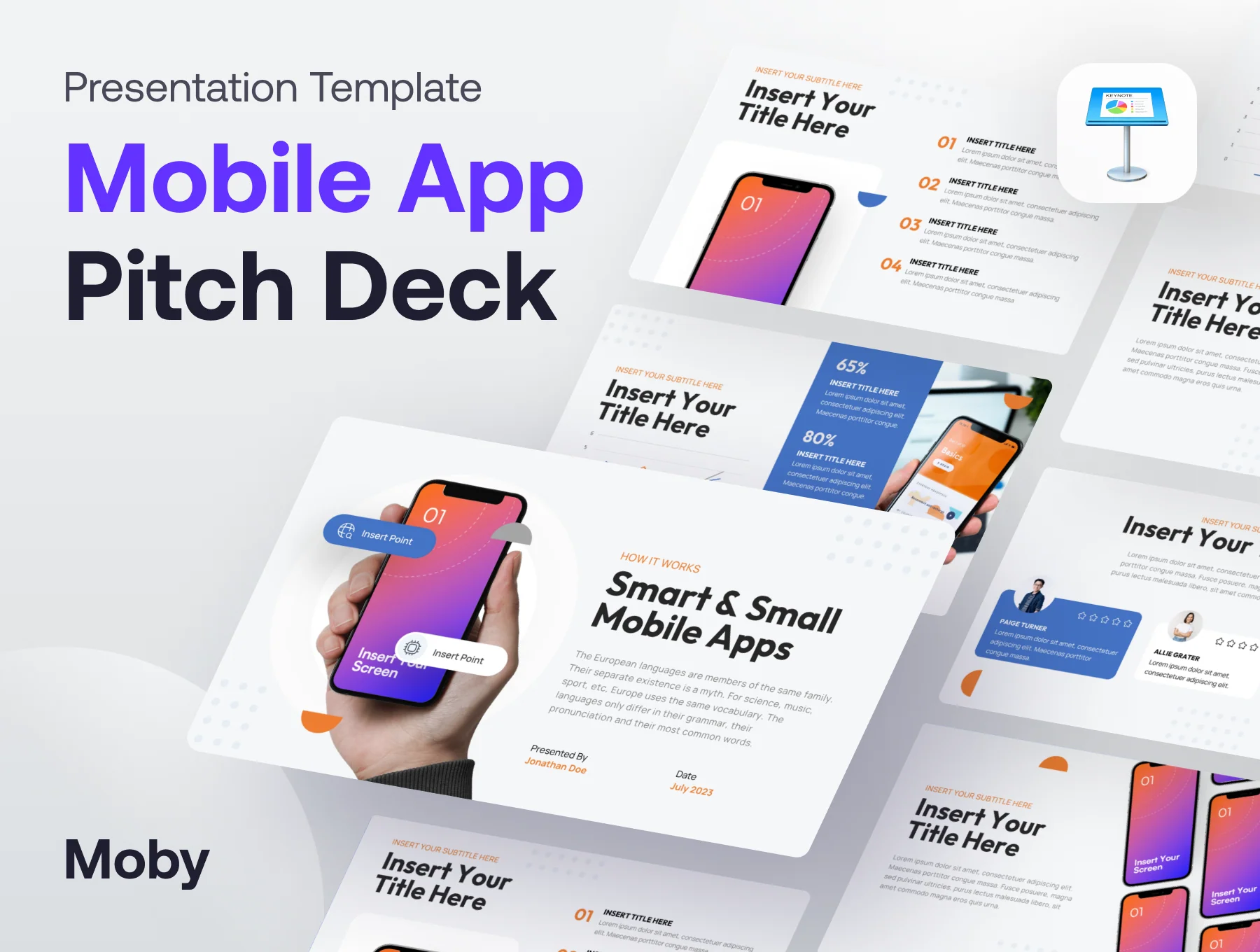 Moby - Mobile App Keynote Presentation Template