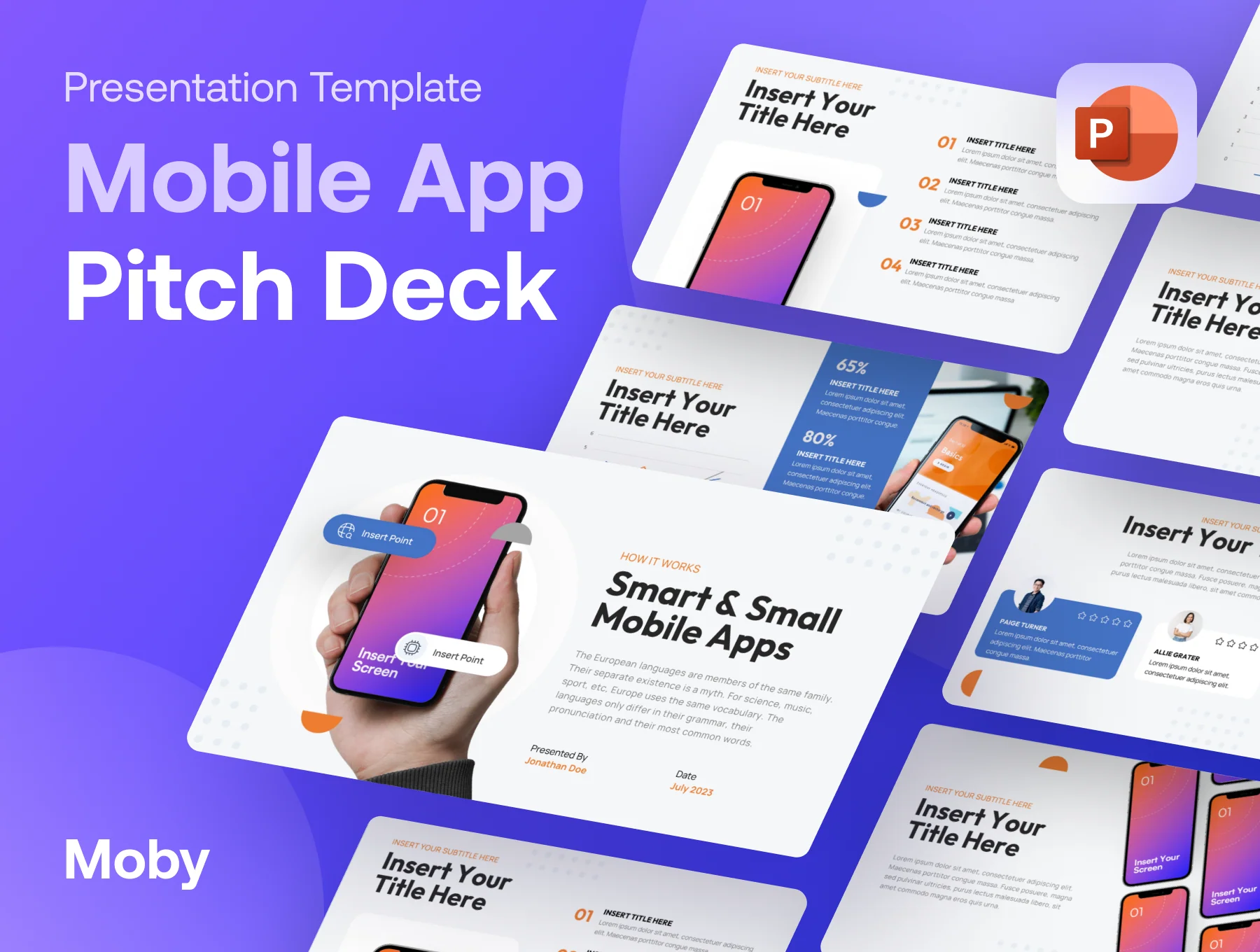 Moby - Mobile App PowerPoint Presentation Template