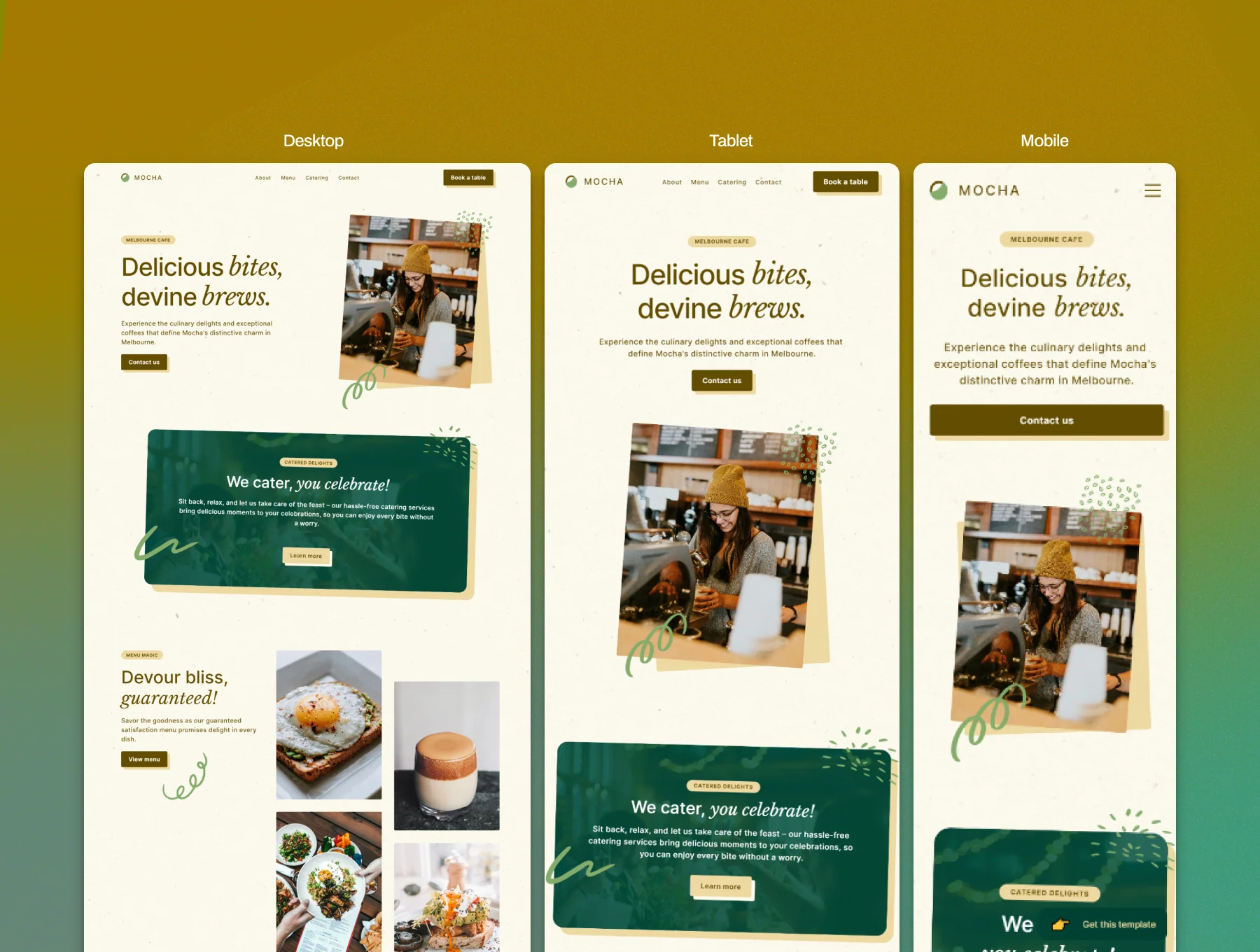 Mocha — Cafe & Restaurant Framer Template 4