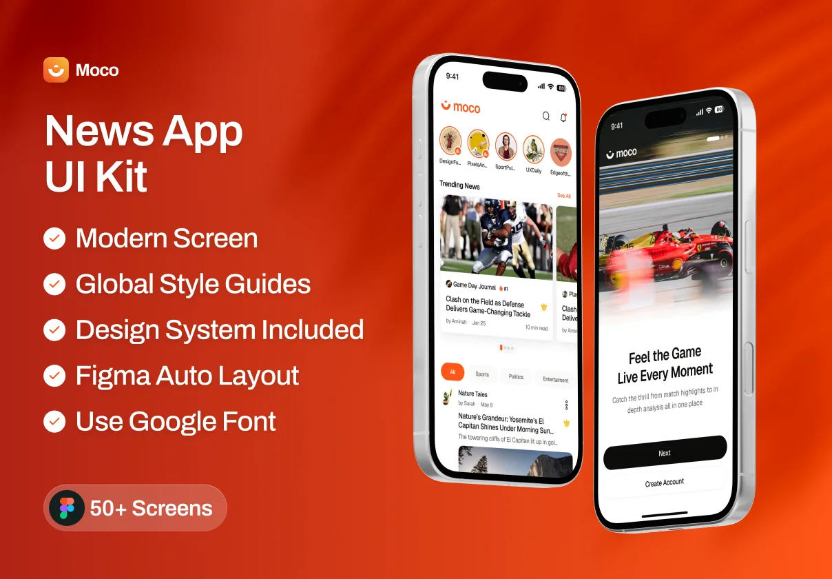 Moco - News App UI Kit