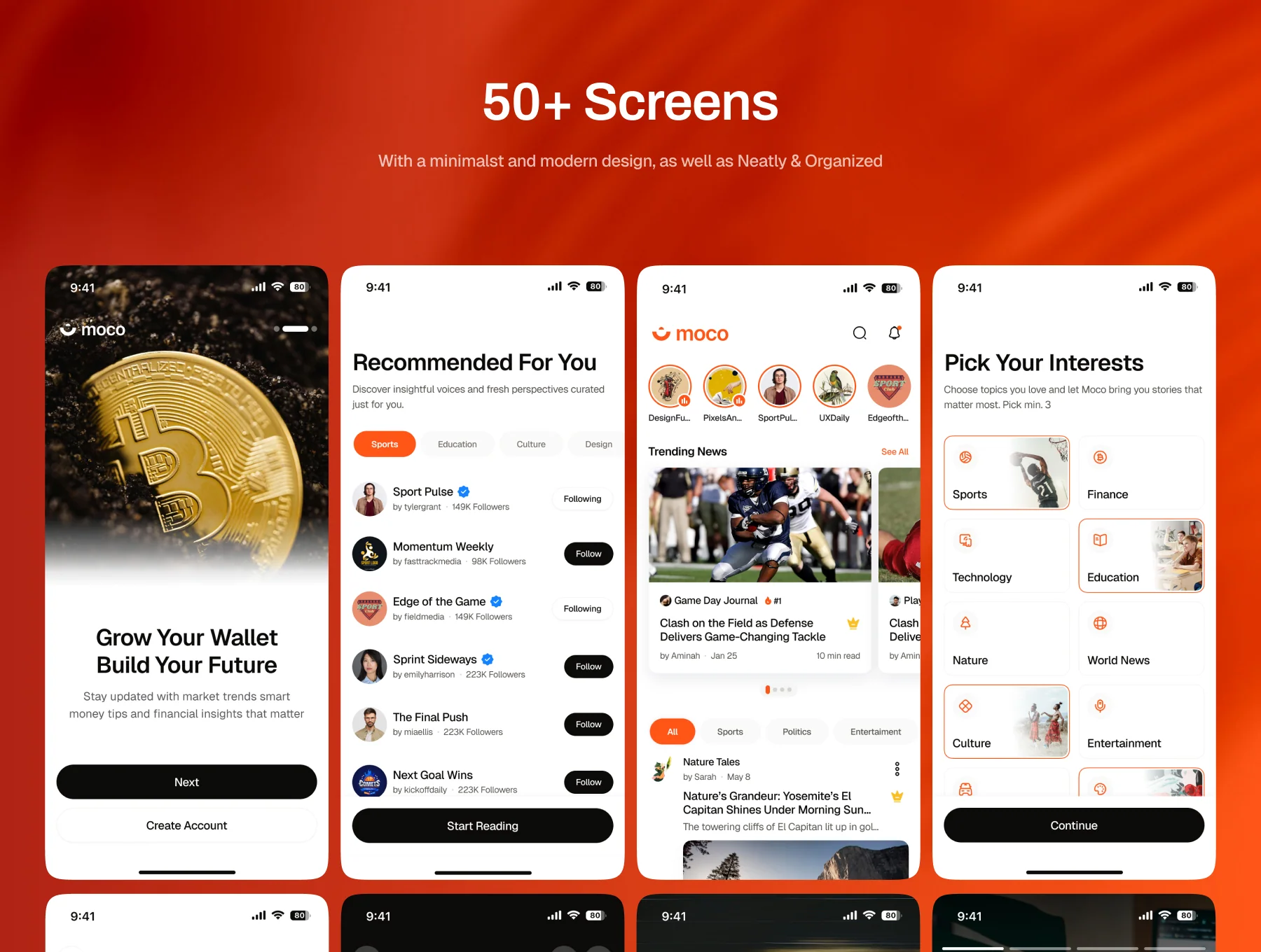 Moco - News App UI Kit 5