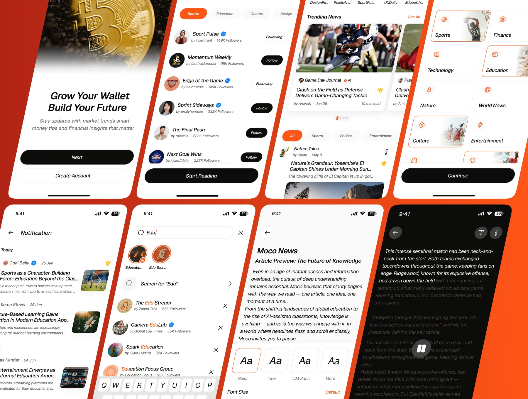 Moco - News App UI Kit 6