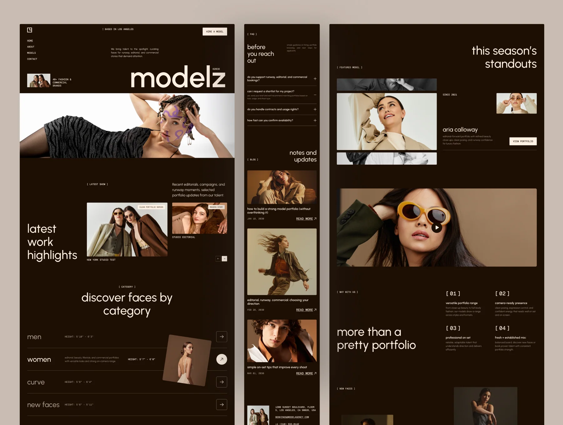Modelz - Talent & Model Agency Website UI Figma Template