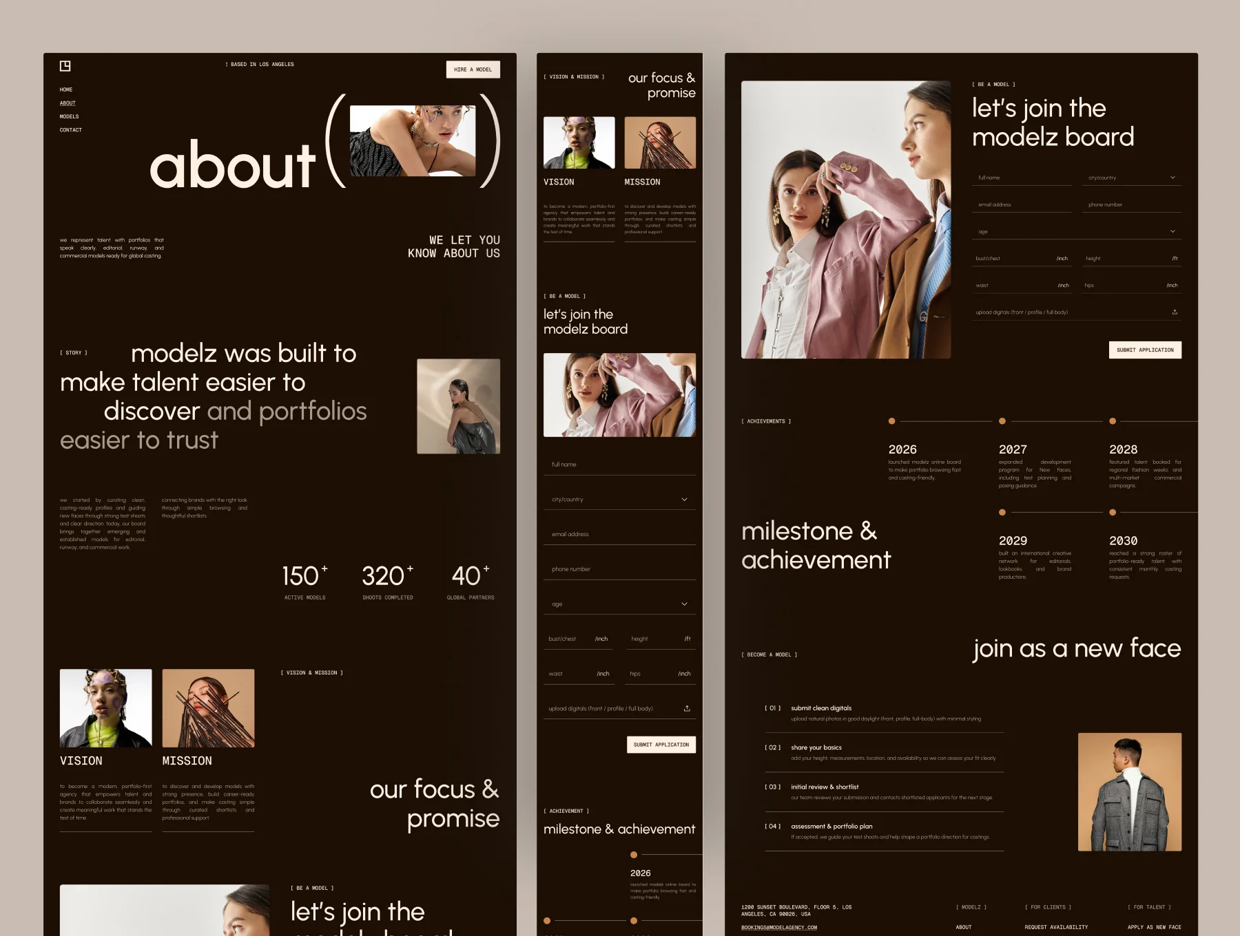 Modelz - Talent & Model Agency Website UI Figma Template 2
