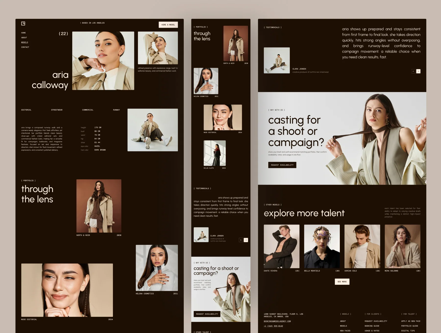 Modelz - Talent & Model Agency Website UI Figma Template 4