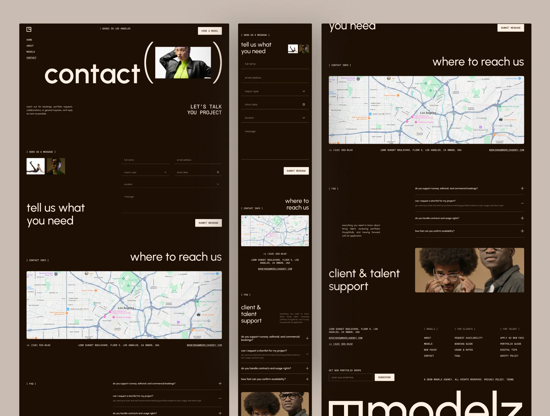 Modelz - Talent & Model Agency Website UI Figma Template 5