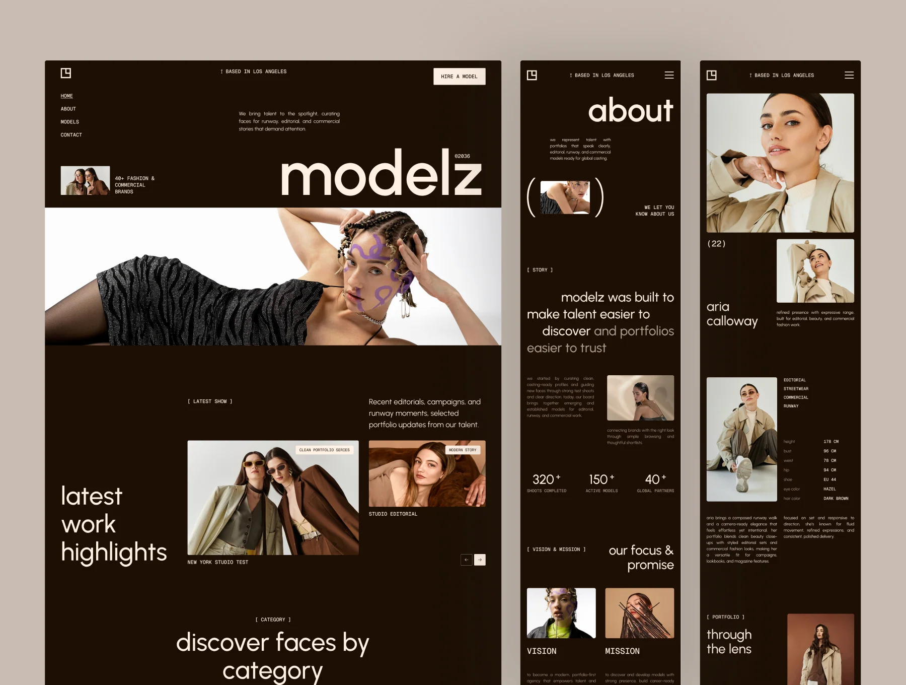 Modelz - Talent & Model Agency Website UI Figma Template 6