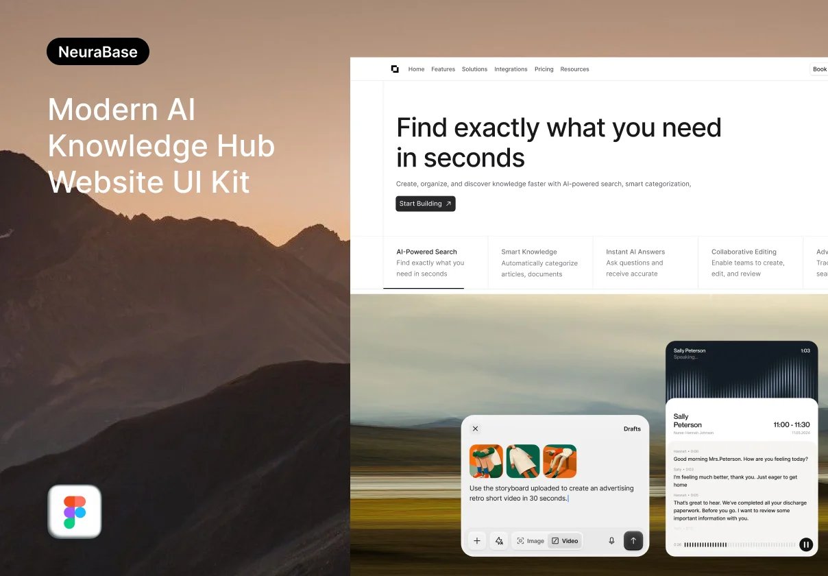 Modern AI Knowledge Hub Website UI Kit