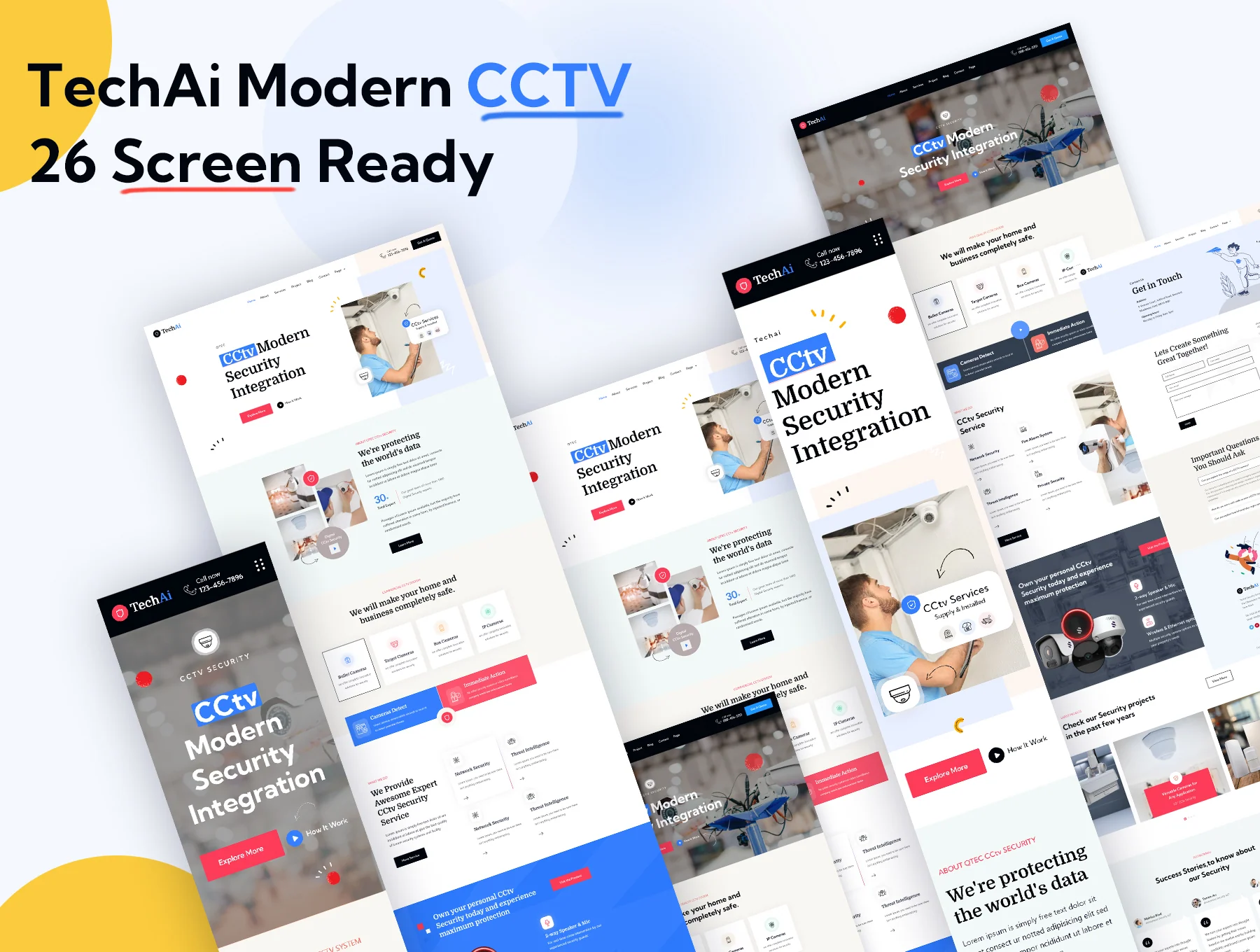 Modern CCTV And Home Security Website UIKit 2