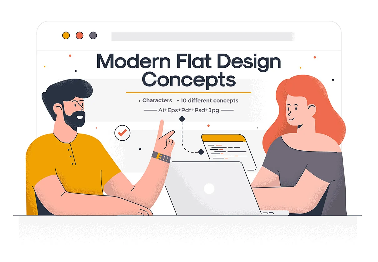 Modern Flat design People and Business concept