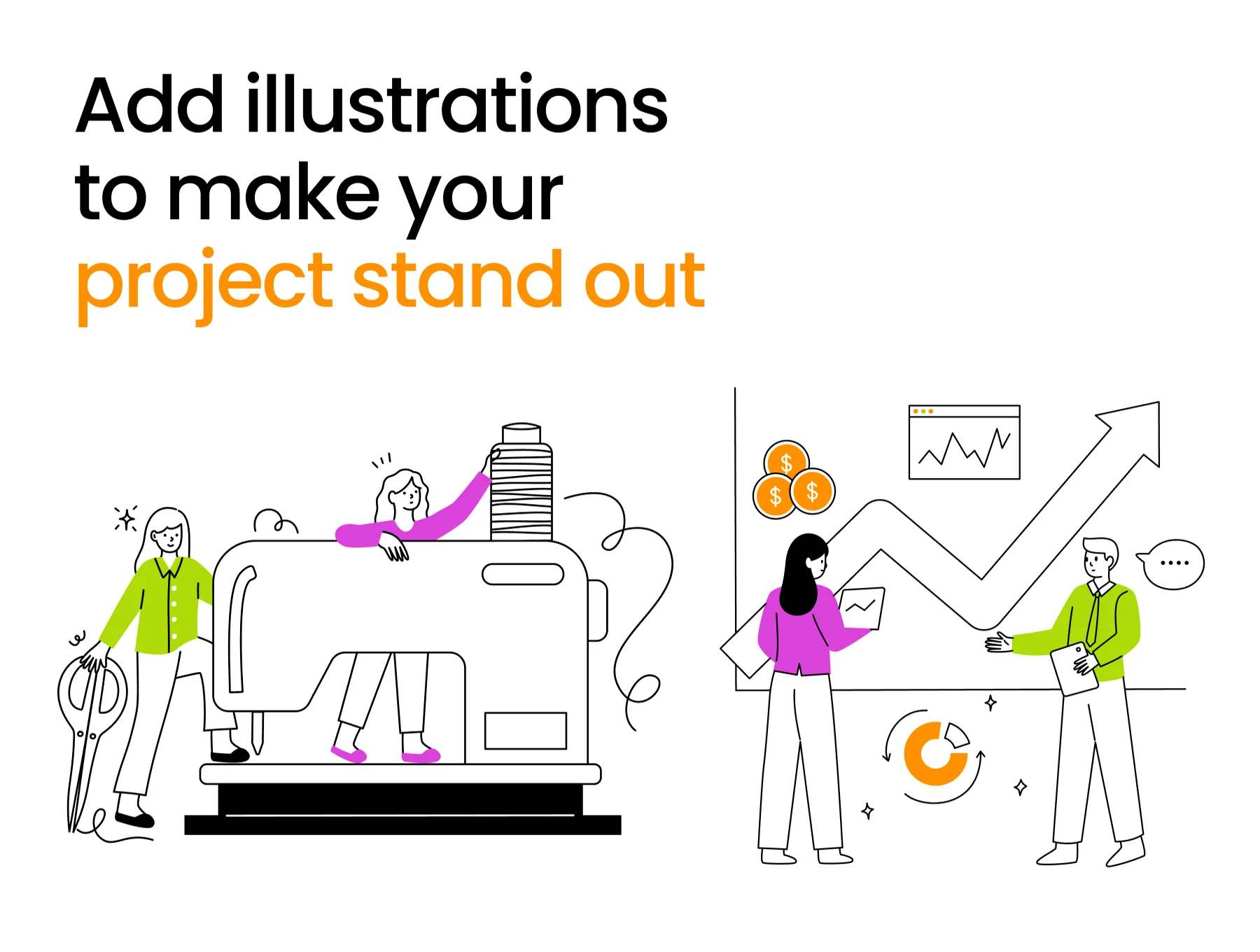 Modern Flat Illustrations of Teamwork Collaborative Projects 2