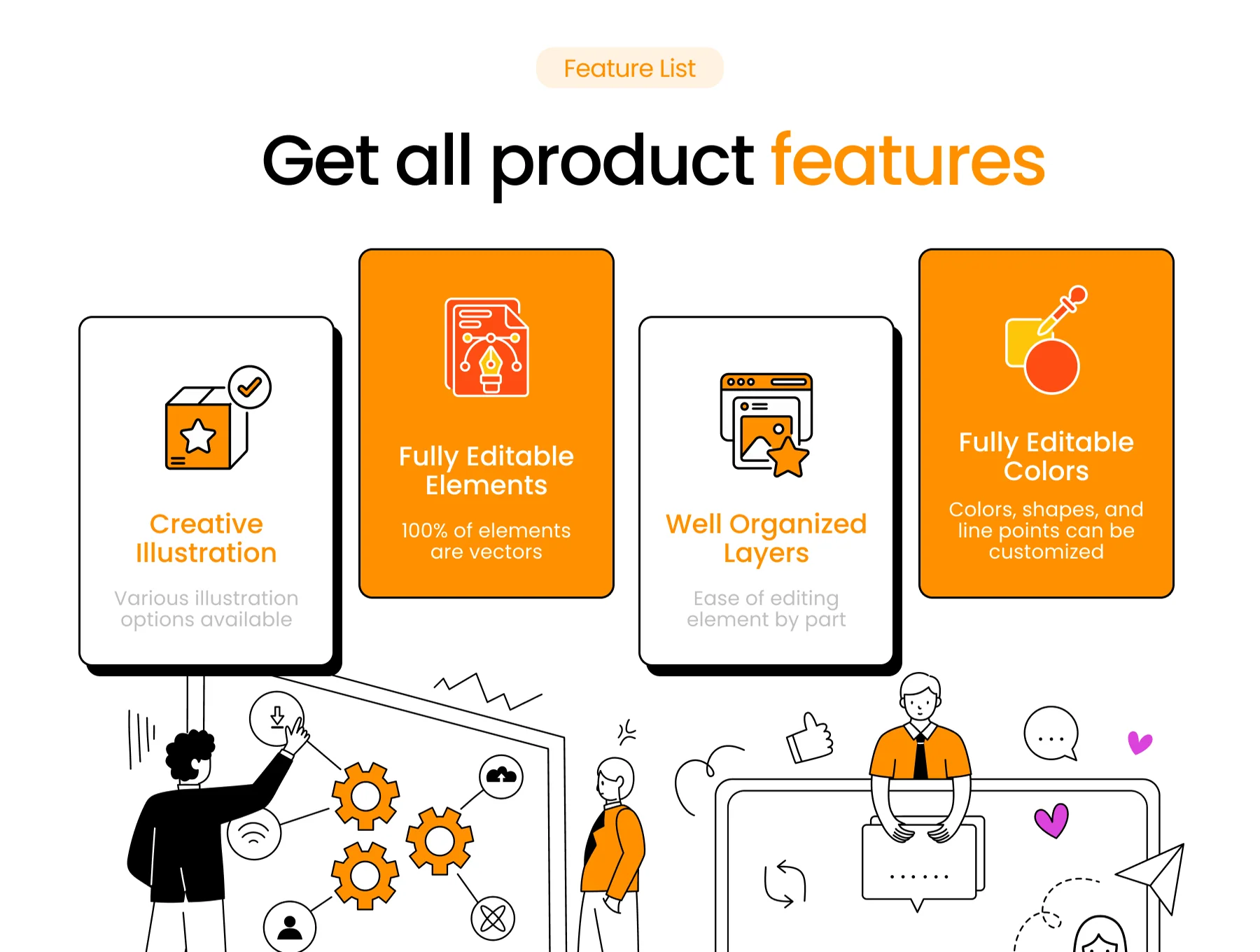 Modern Flat Illustrations of Teamwork Collaborative Projects 3