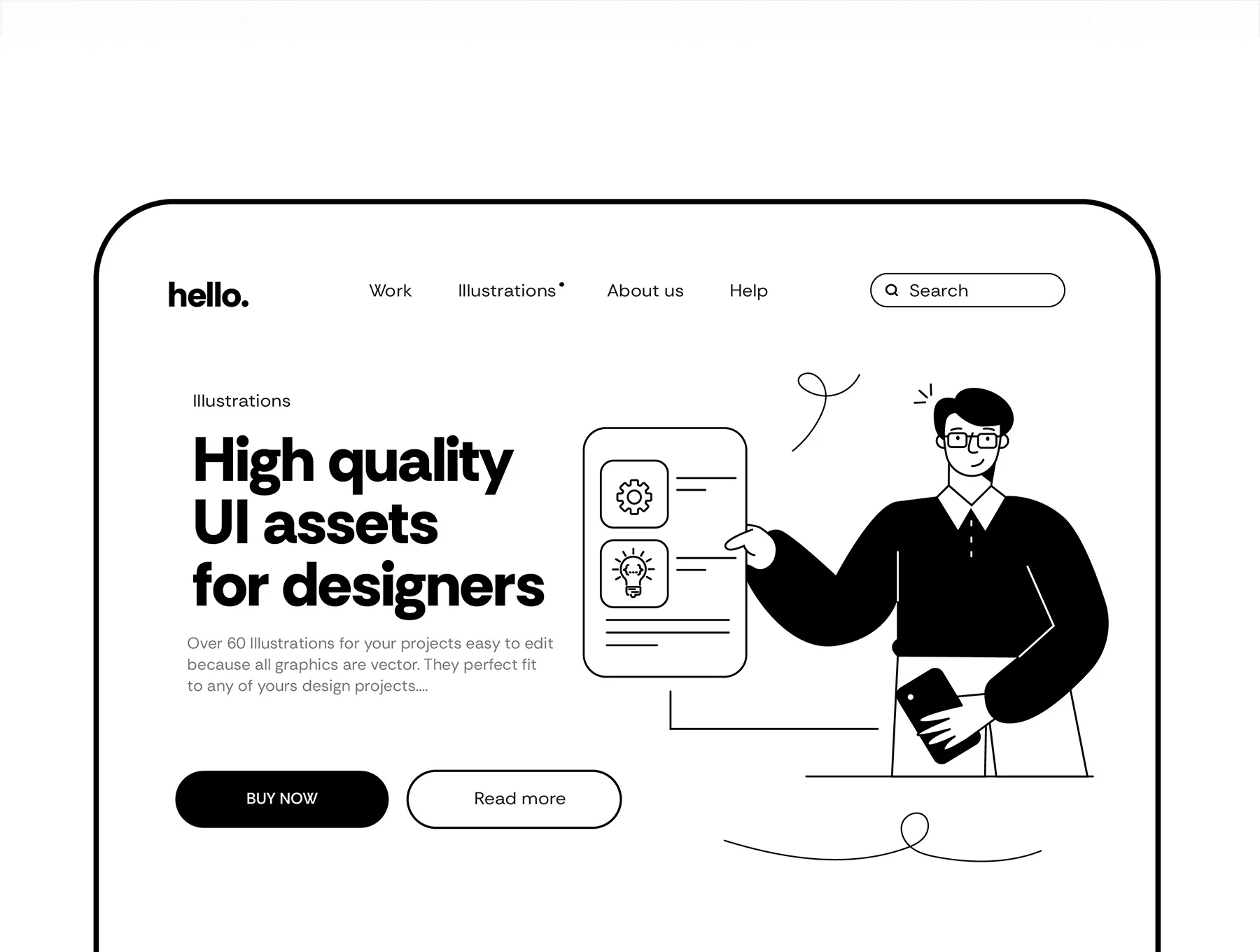 60 Modern Flat Line Illustrations for SaaS, UI & Startups 3