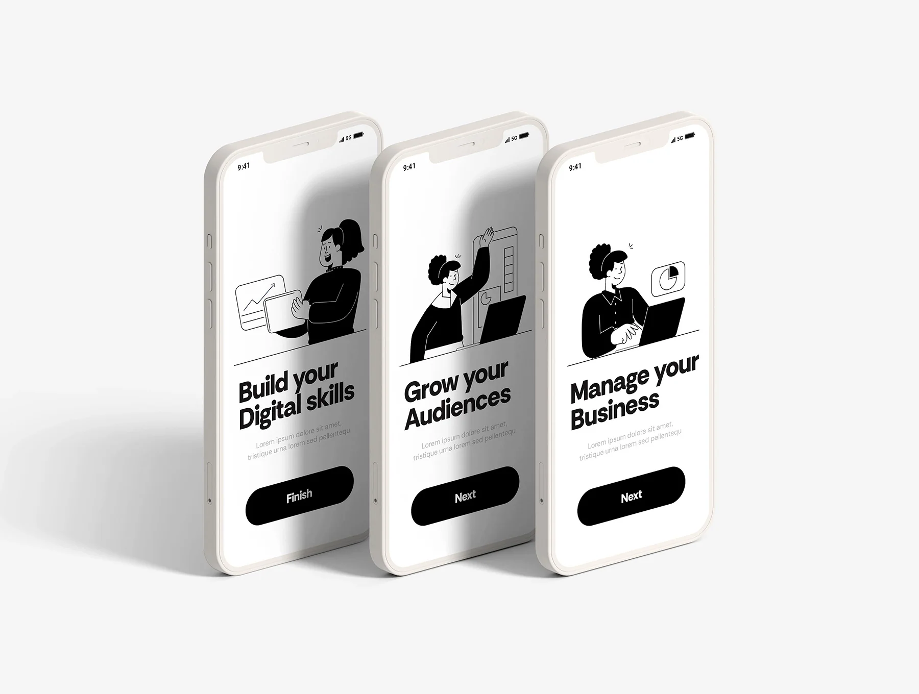 60 Modern Flat Line Illustrations for SaaS, UI & Startups 6