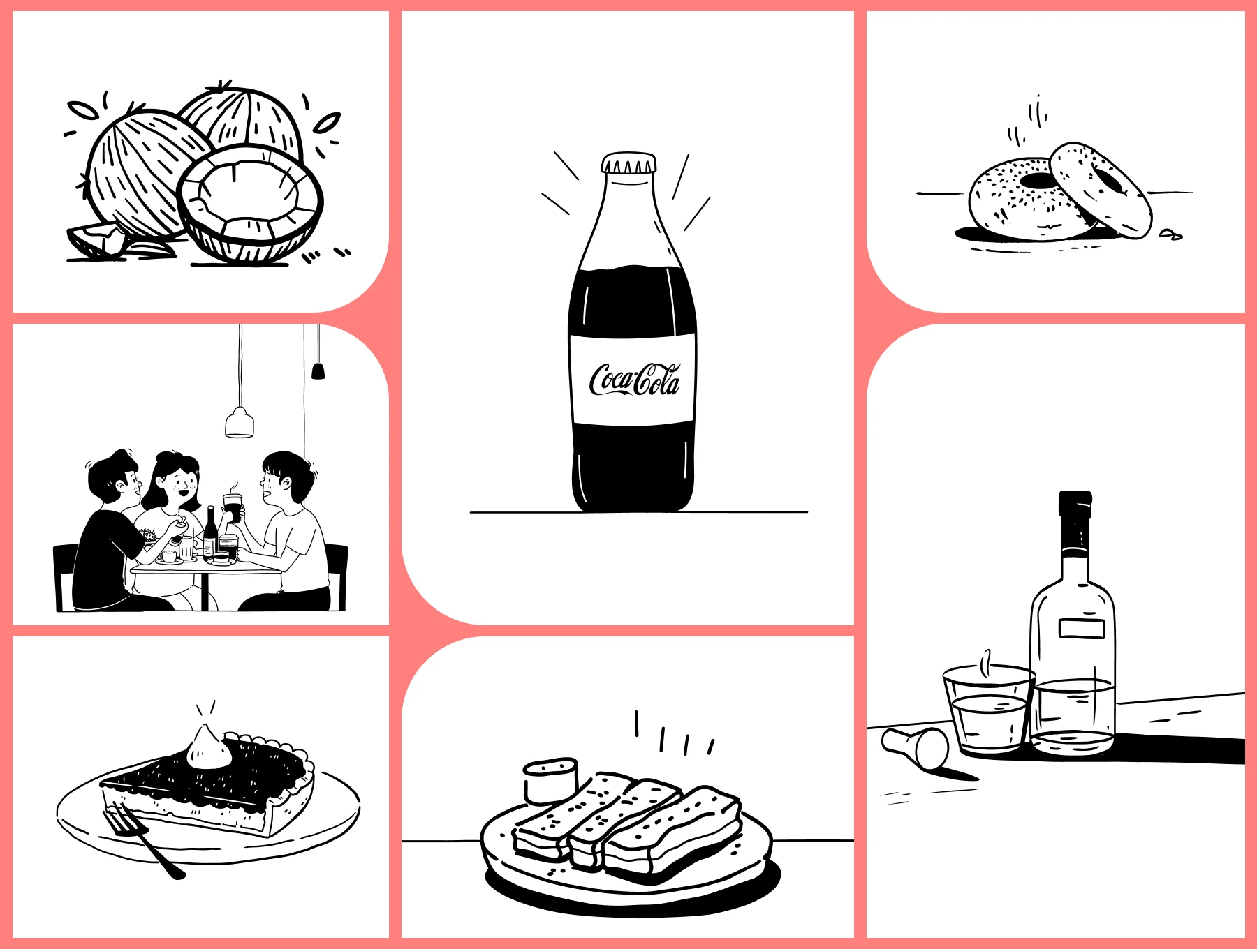 Modern Food & Beverage Illustrations for Restaurant, Menu & Delivery Apps 5