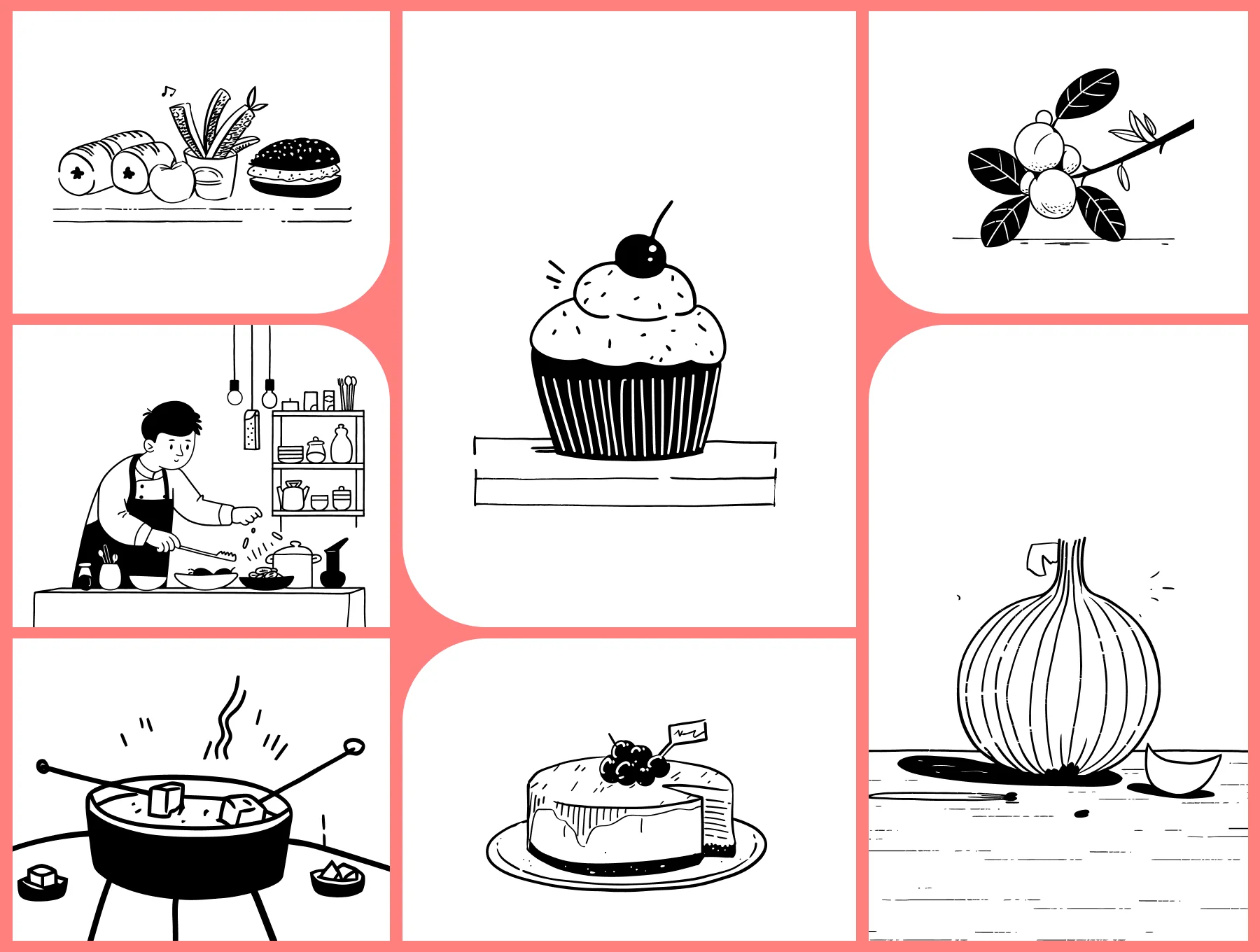 Modern Food & Beverage Illustrations for Restaurant, Menu & Delivery Apps 6
