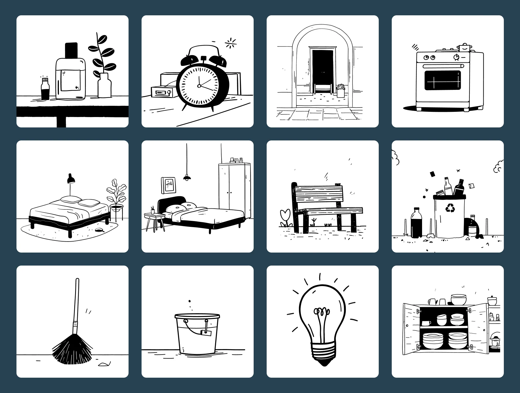 Modern Household & Everyday Objects Illustrations for Home & Lifestyle Apps 5