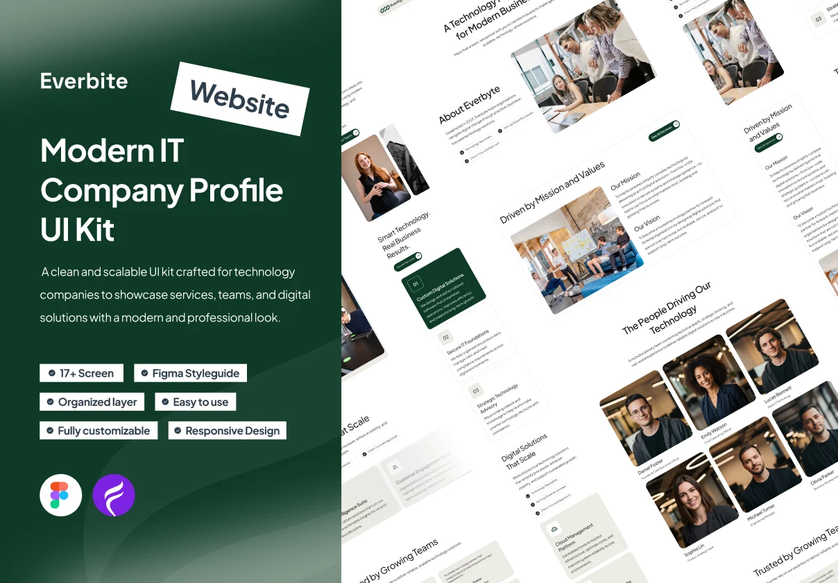 Modern IT Company Profile Everbyte UI Kit