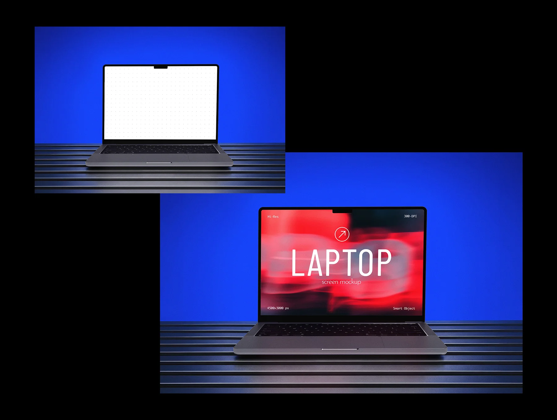Modern Laptop Mockup – 3 Editable PSD Scenes 3