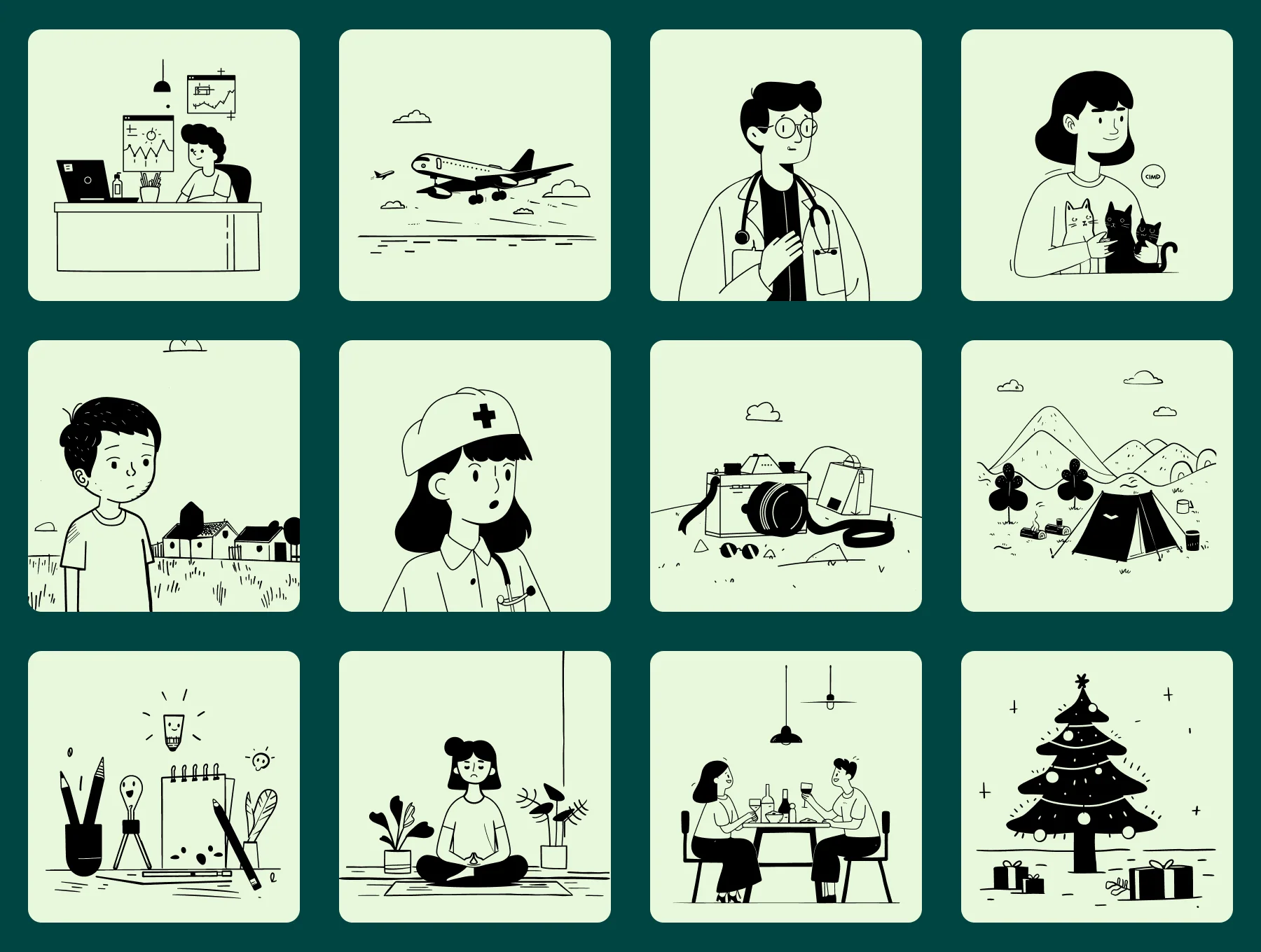 Modern Lifestyle Illustrations for Health, Travel & Everyday Living 5