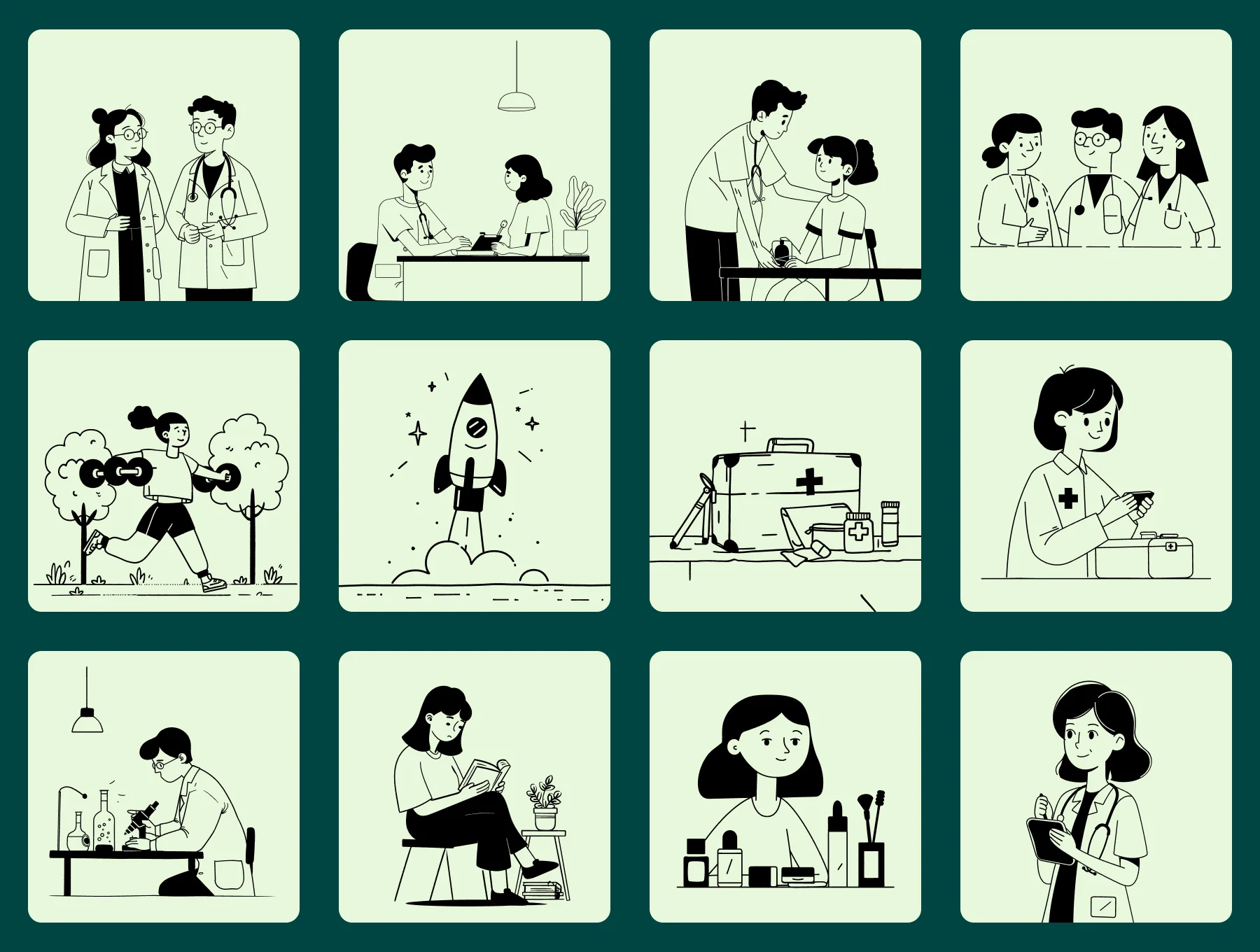 Modern Lifestyle Illustrations for Health, Travel & Everyday Living 6