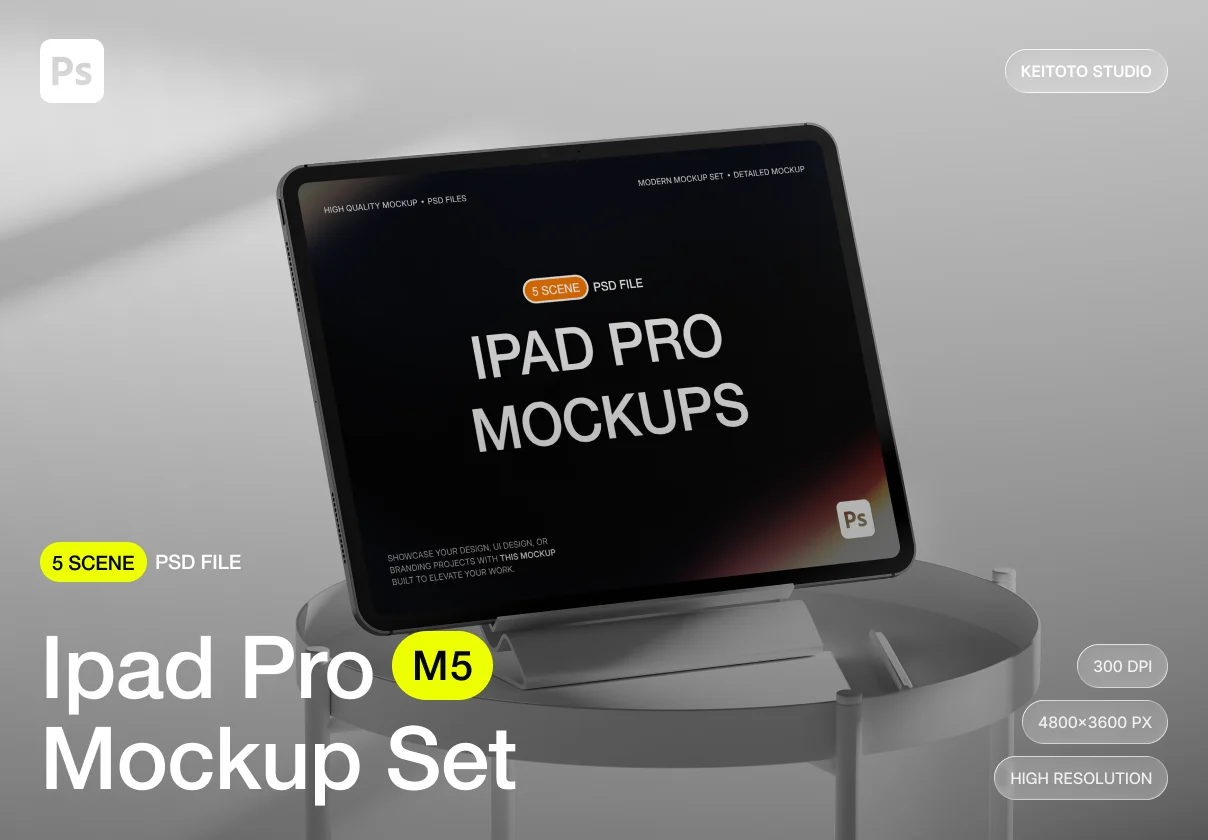 Modern Lifestyle iPad Pro Mockup Scene