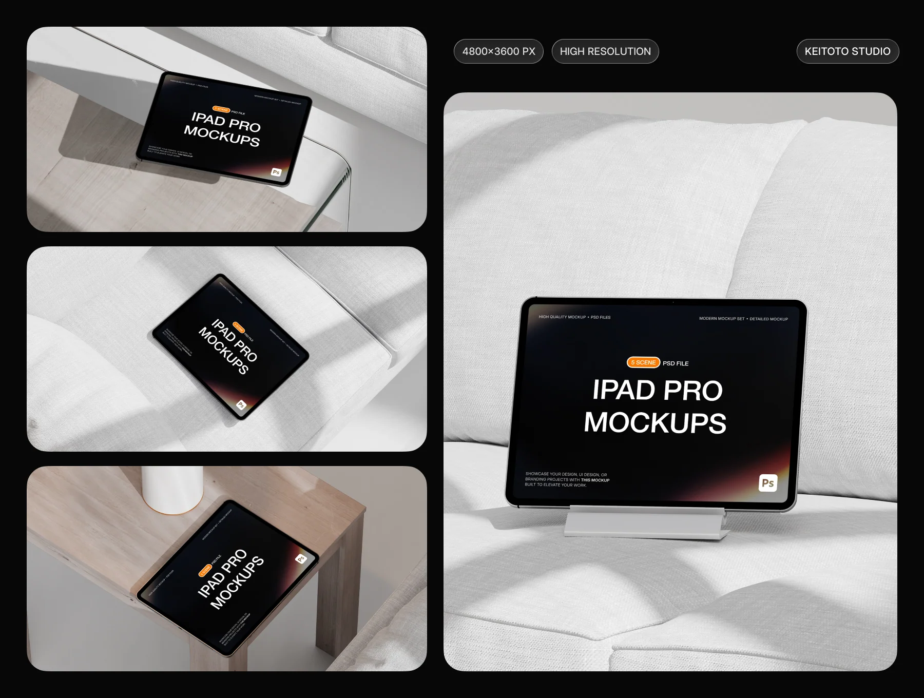 Modern Lifestyle iPad Pro Mockup Scene