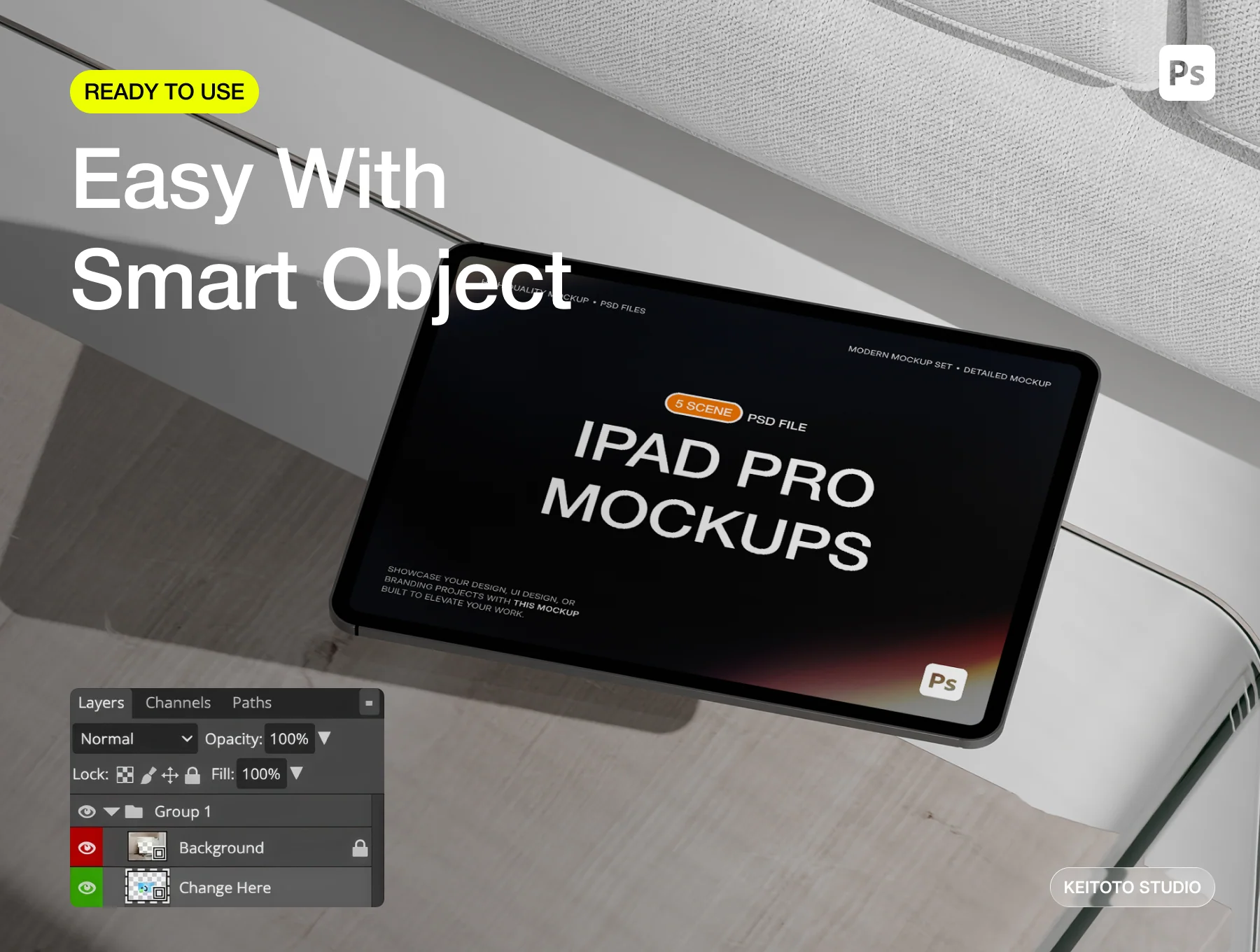 Modern Lifestyle iPad Pro Mockup Scene 3