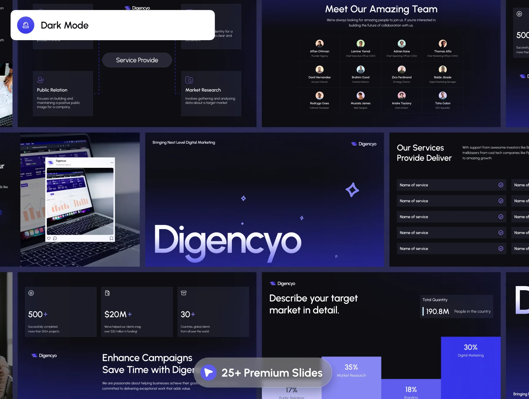 Modern Marketing Agency Pitch Deck – Figma File (Light & Dark Theme) 3