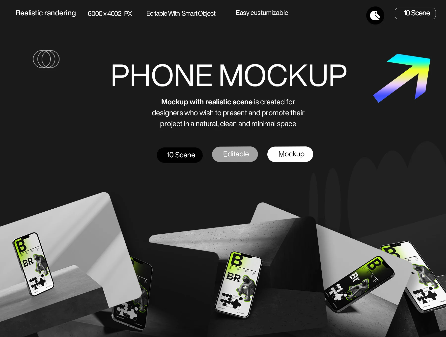 Modern Phone Mockup for App and UI Presentation