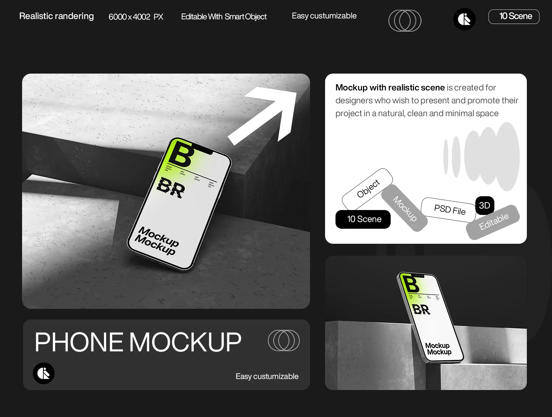 Modern Phone Mockup for App and UI Presentation 2