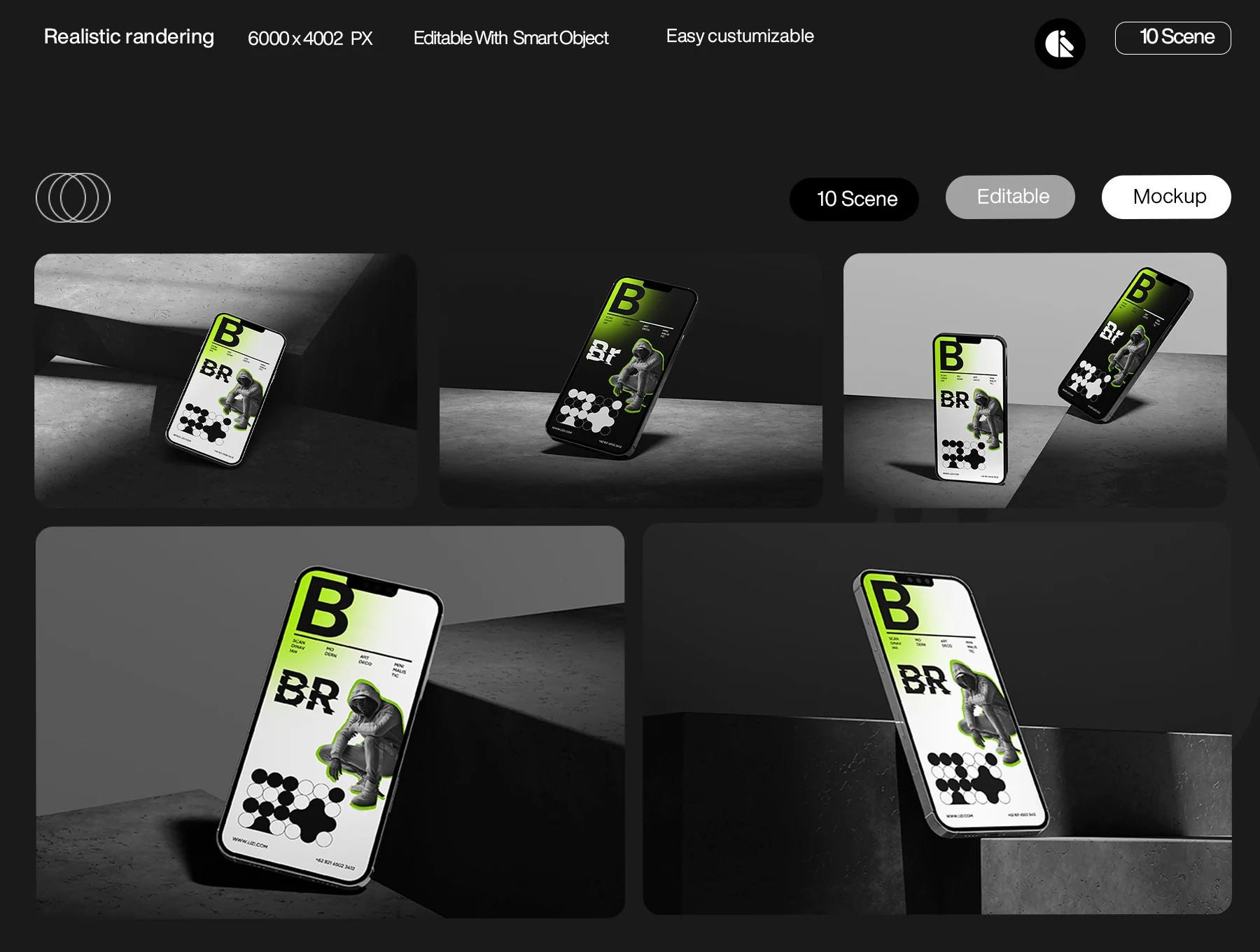 Modern Phone Mockup for App and UI Presentation 5