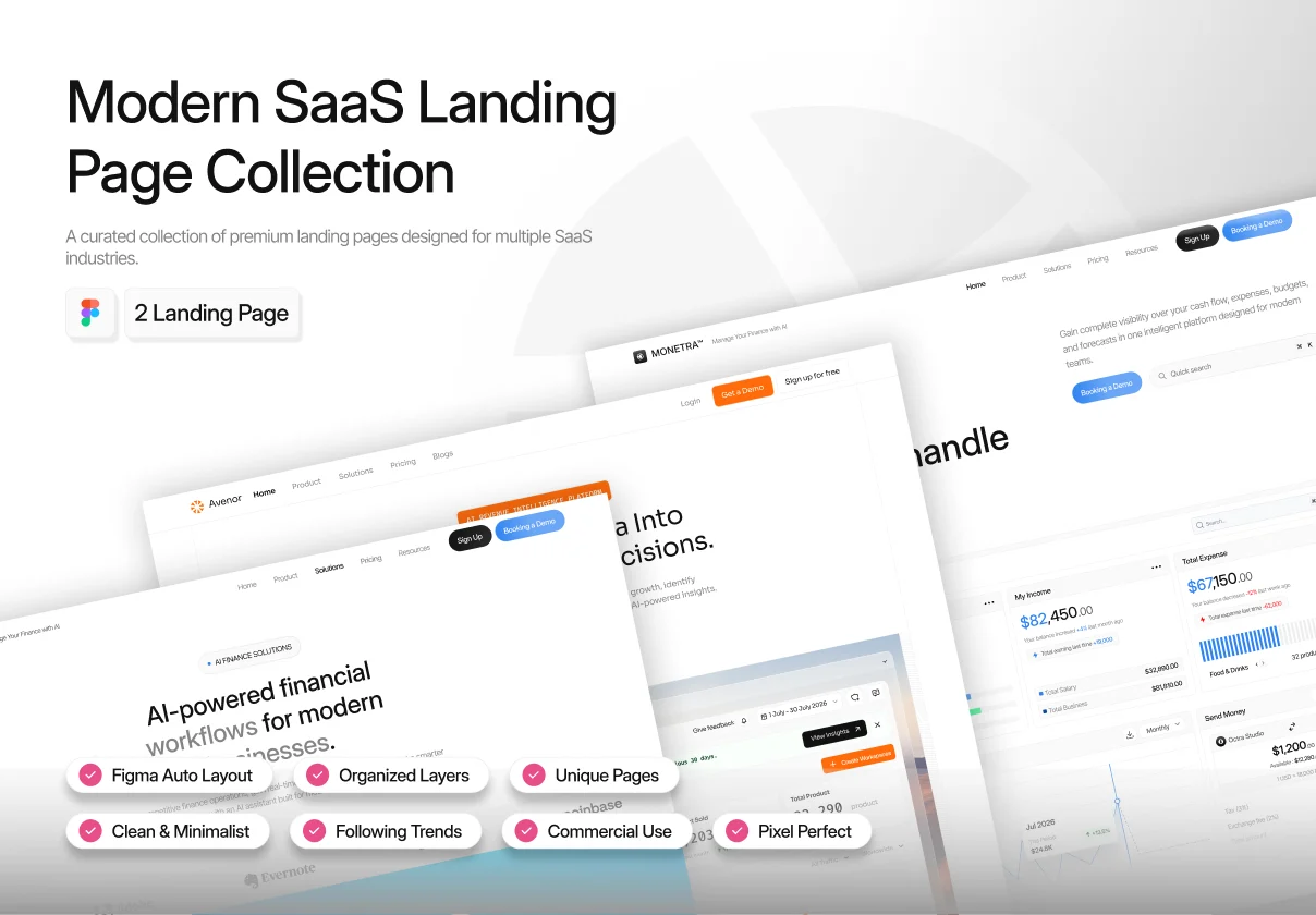 Modern SaaS Landing Page Collection
