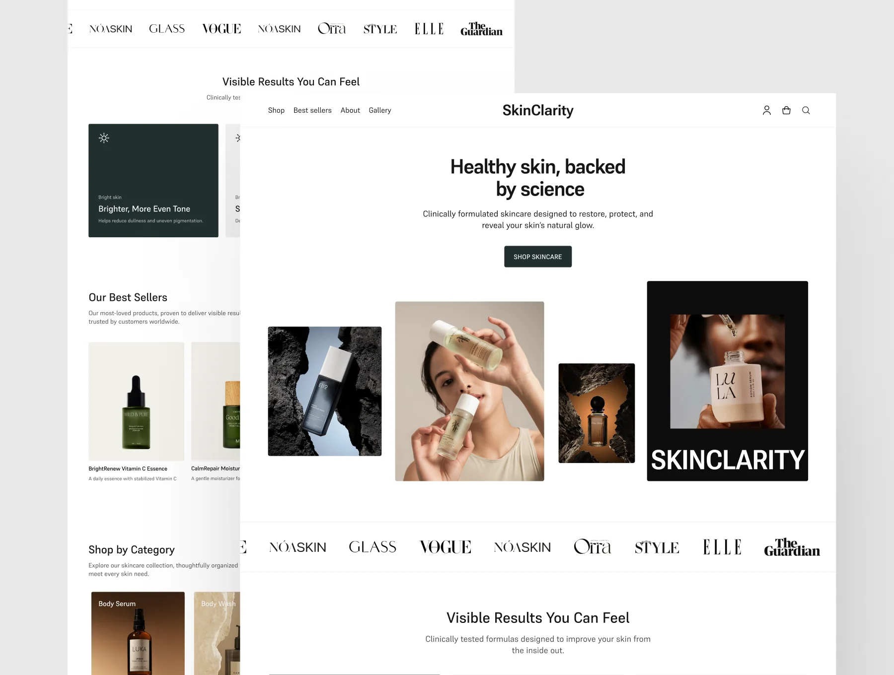 Modern Skincare Landing Page UI Kit