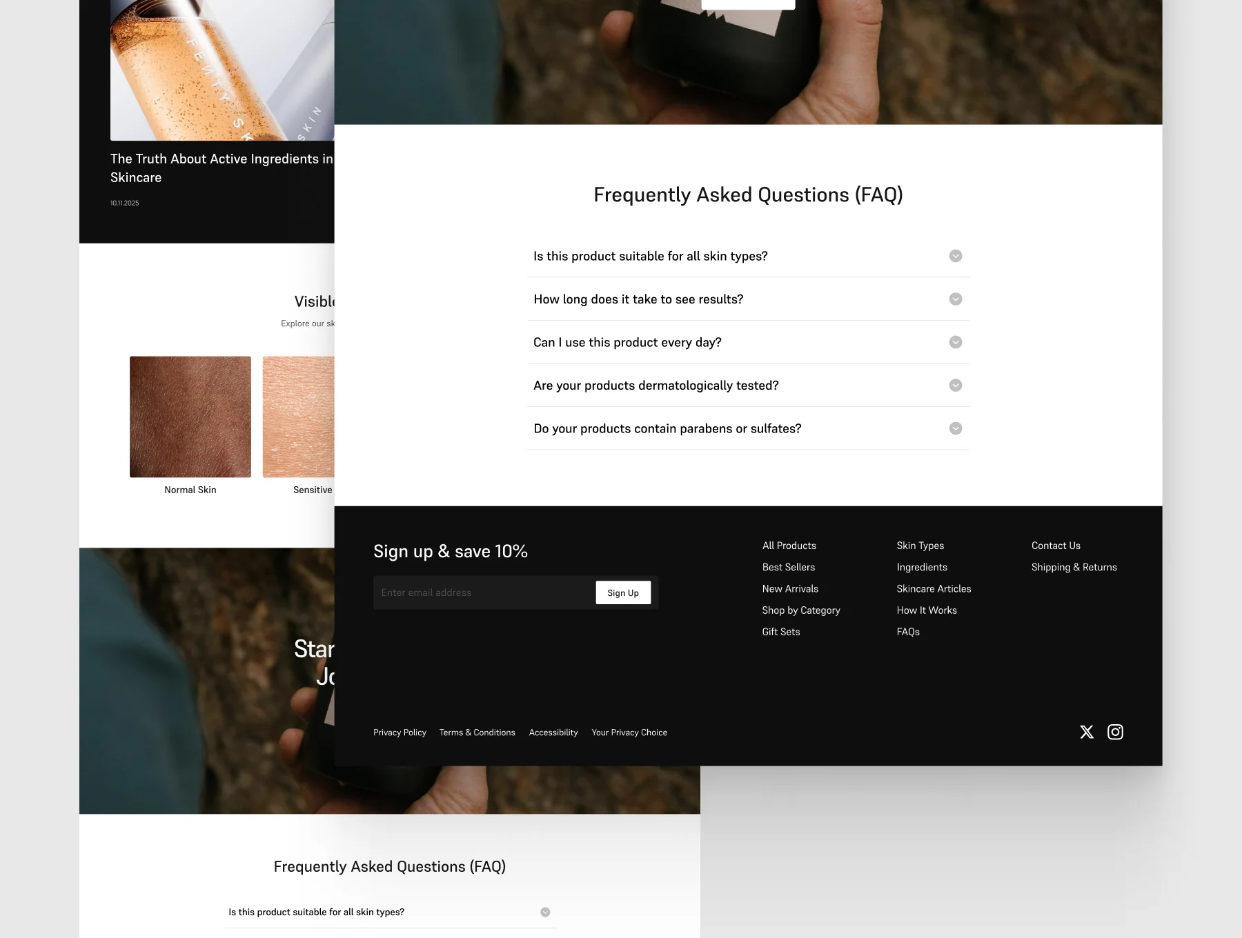 Modern Skincare Landing Page UI Kit 3