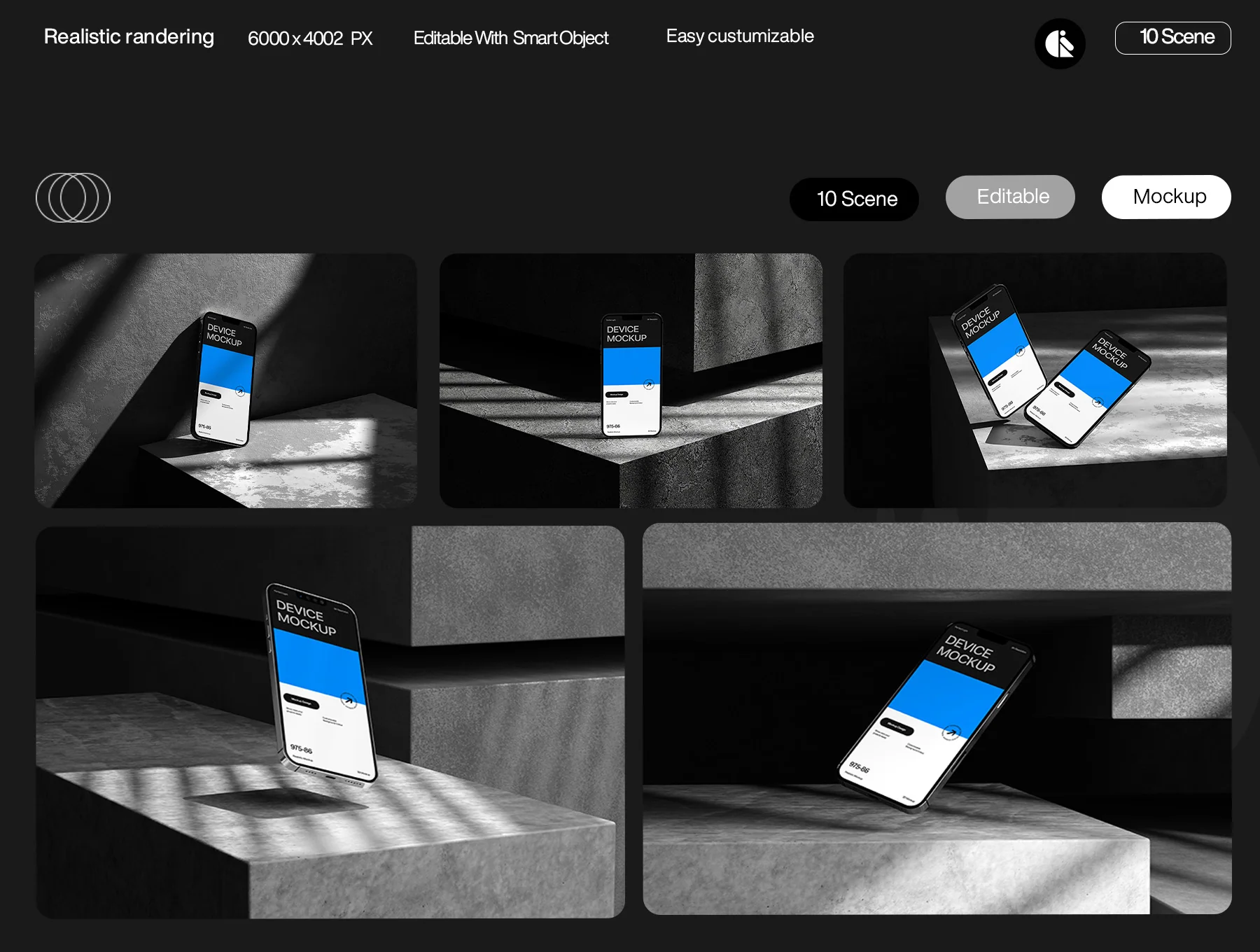 Modern Smartphone Mockup with Shadow Effects 2