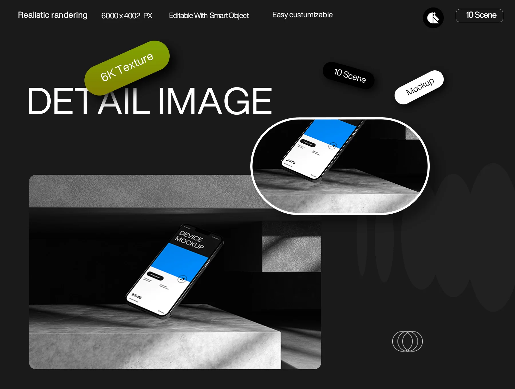 Modern Smartphone Mockup with Shadow Effects 5