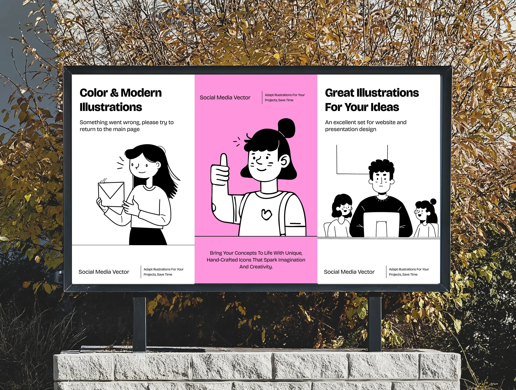 Modern Social Media UI Illustration Bundle for SaaS & Marketing 4