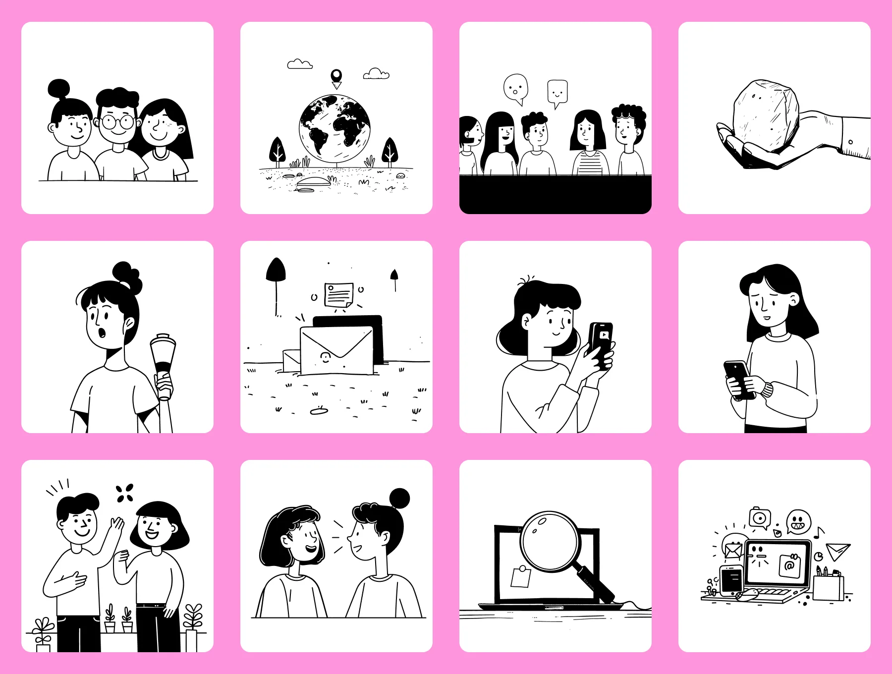 Modern Social Media UI Illustration Bundle for SaaS & Marketing 6