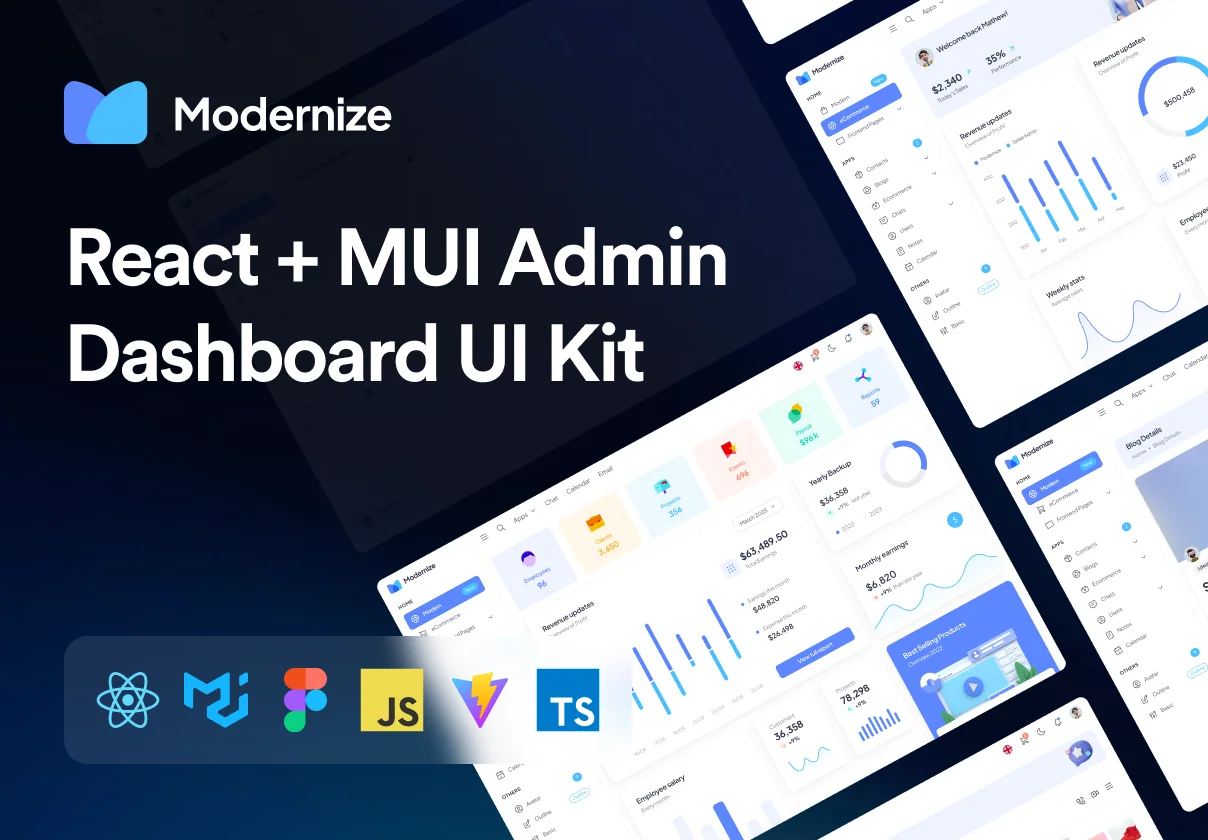 Modernize React MUI Admin Dashboard Template