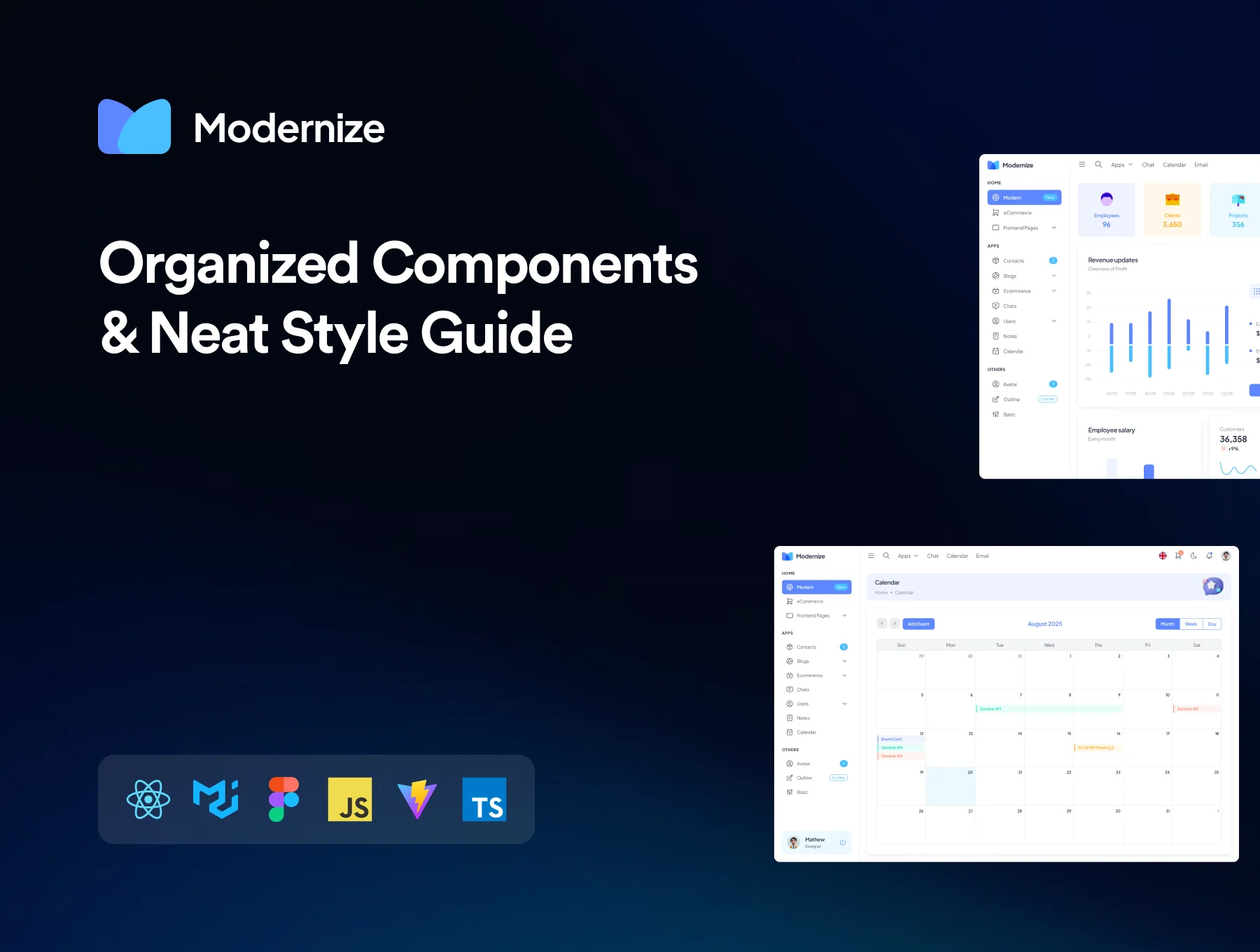 Modernize React MUI Admin Dashboard Template 5