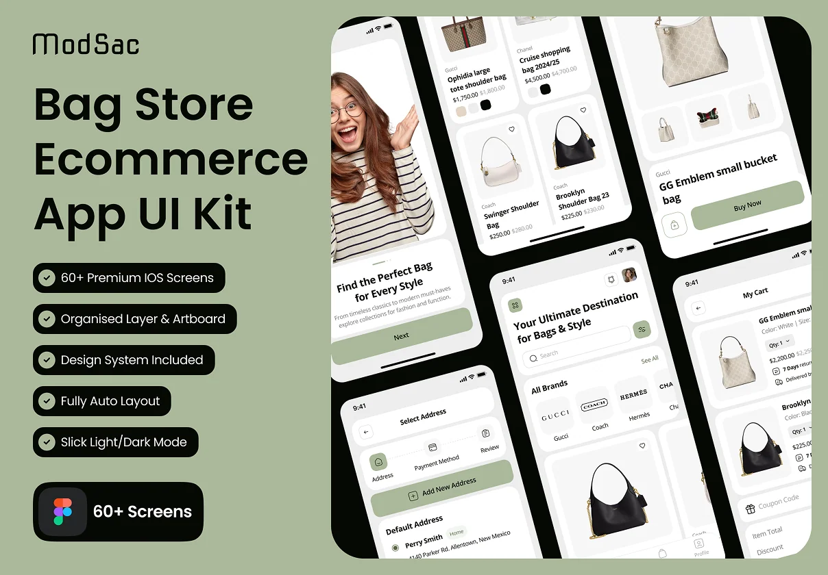 modsac - Bag Store Ecommerce App UI Kit