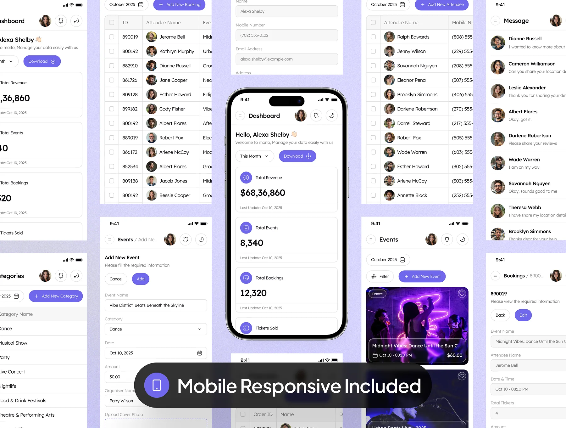 Moito - Event Management Dashboard Admin UI Kit 7