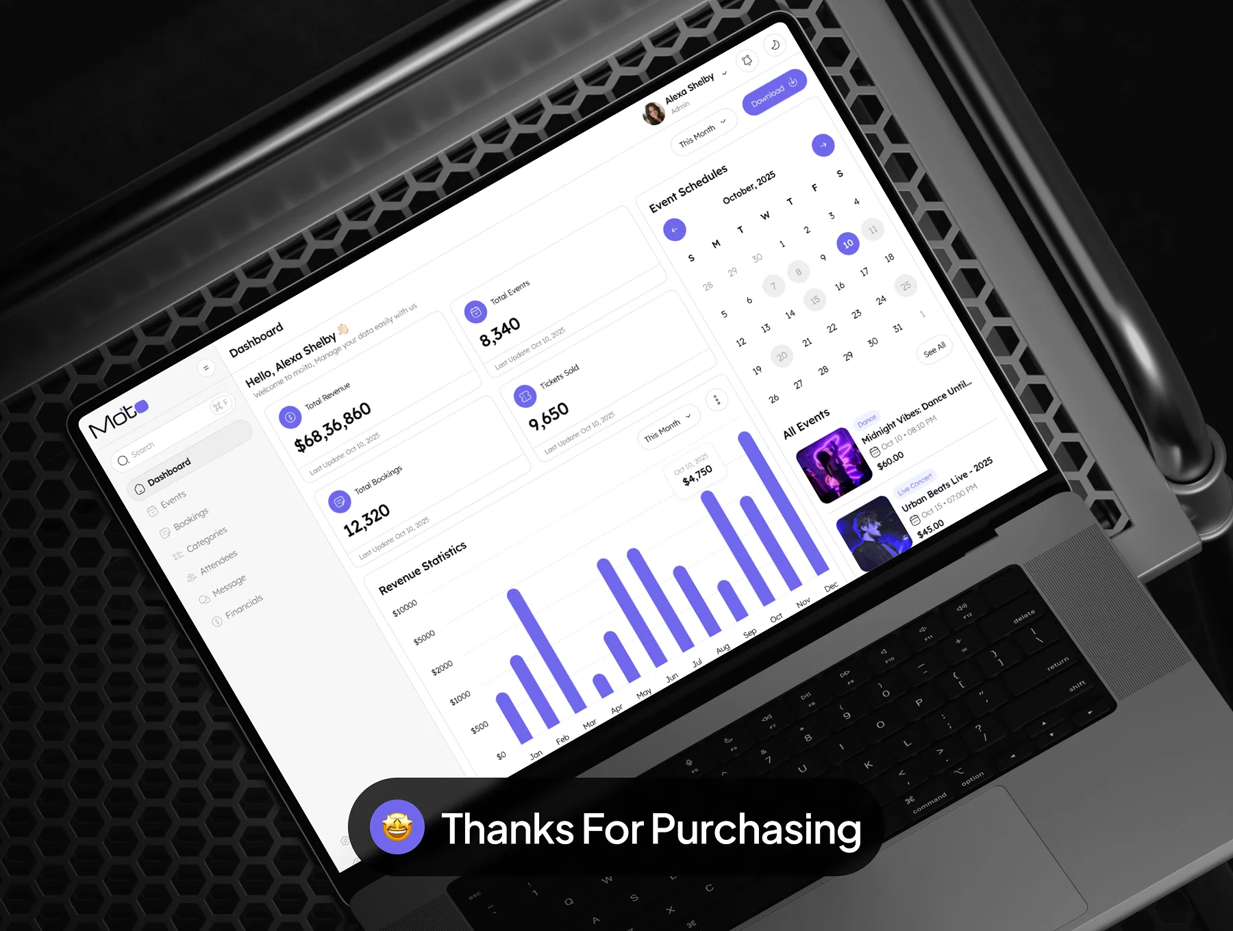 Moito - Event Management Dashboard Admin UI Kit 8