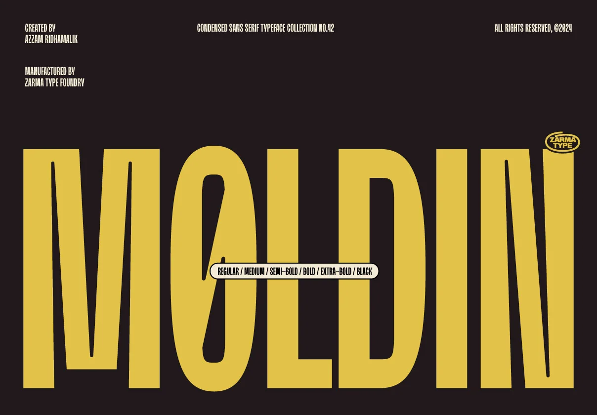 Moldin - Condensed Sans Serif Font